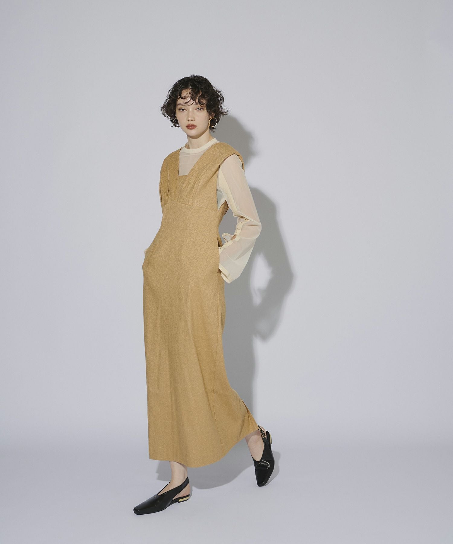 V line jacquard dress | ANDRESD