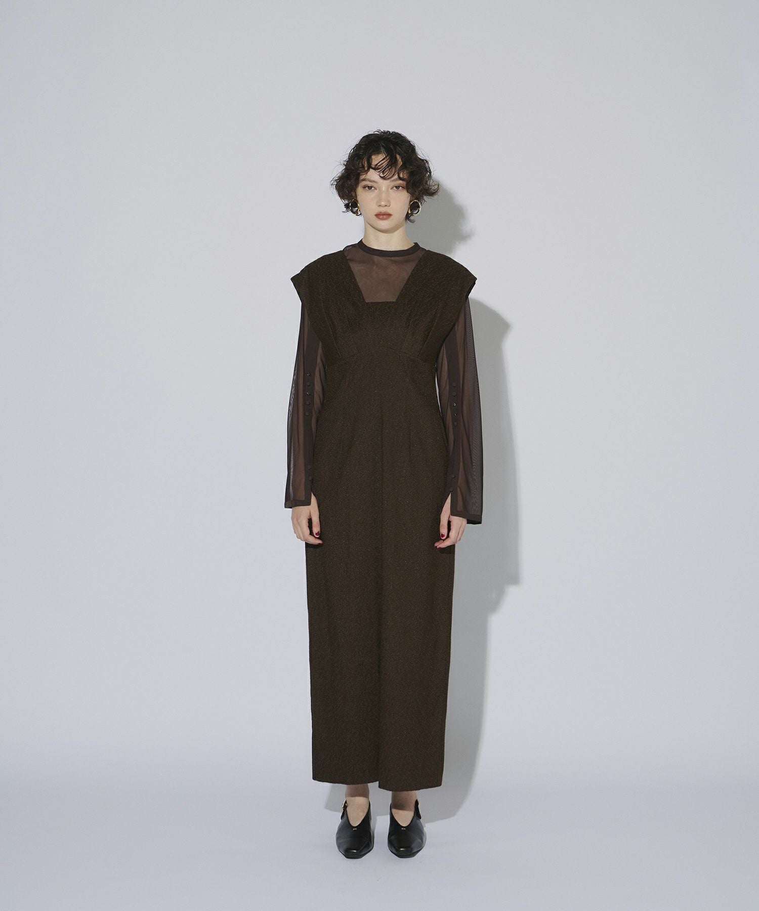 V line jacquard dress | ANDRESD