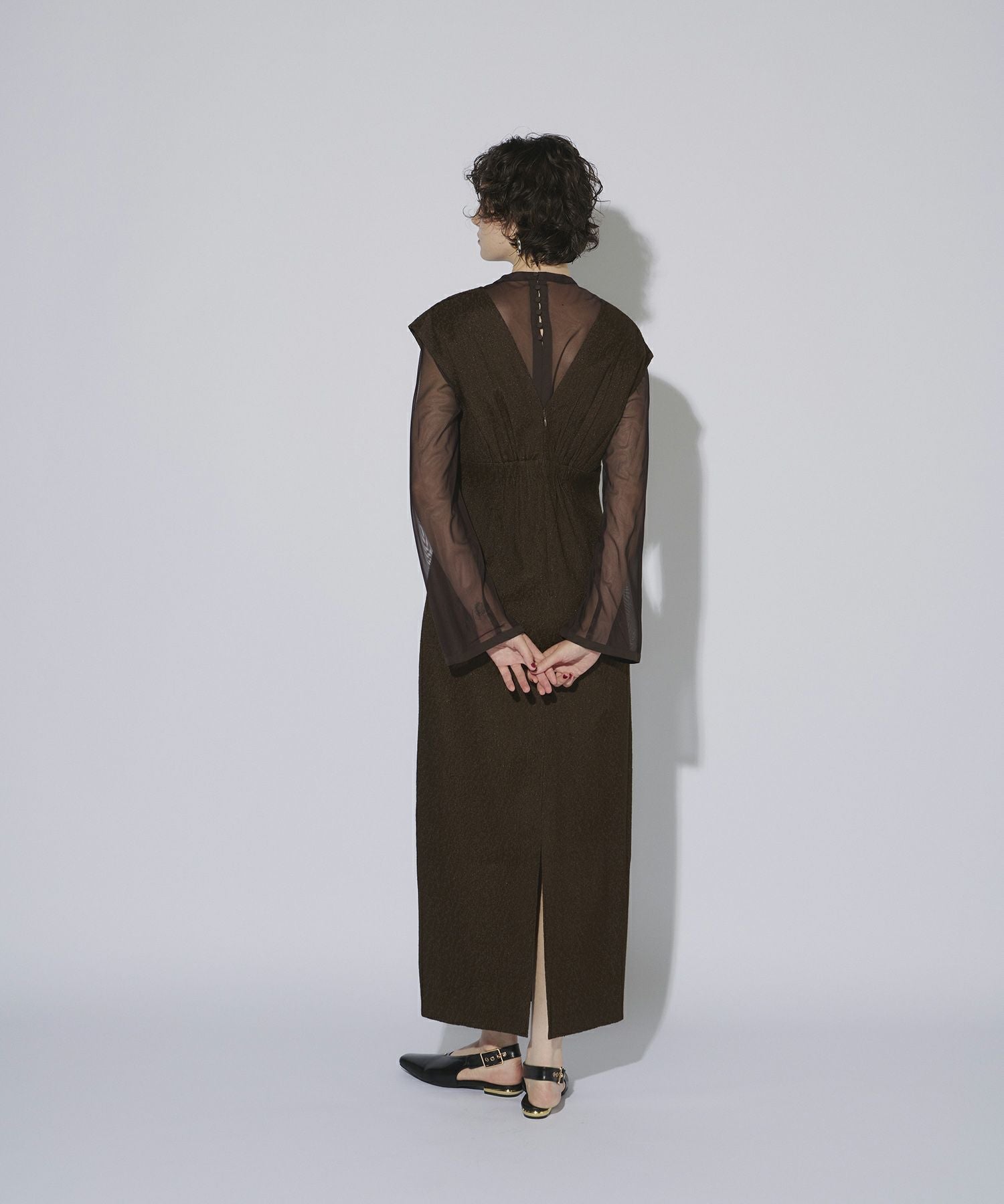 V line jacquard dress | ANDRESD