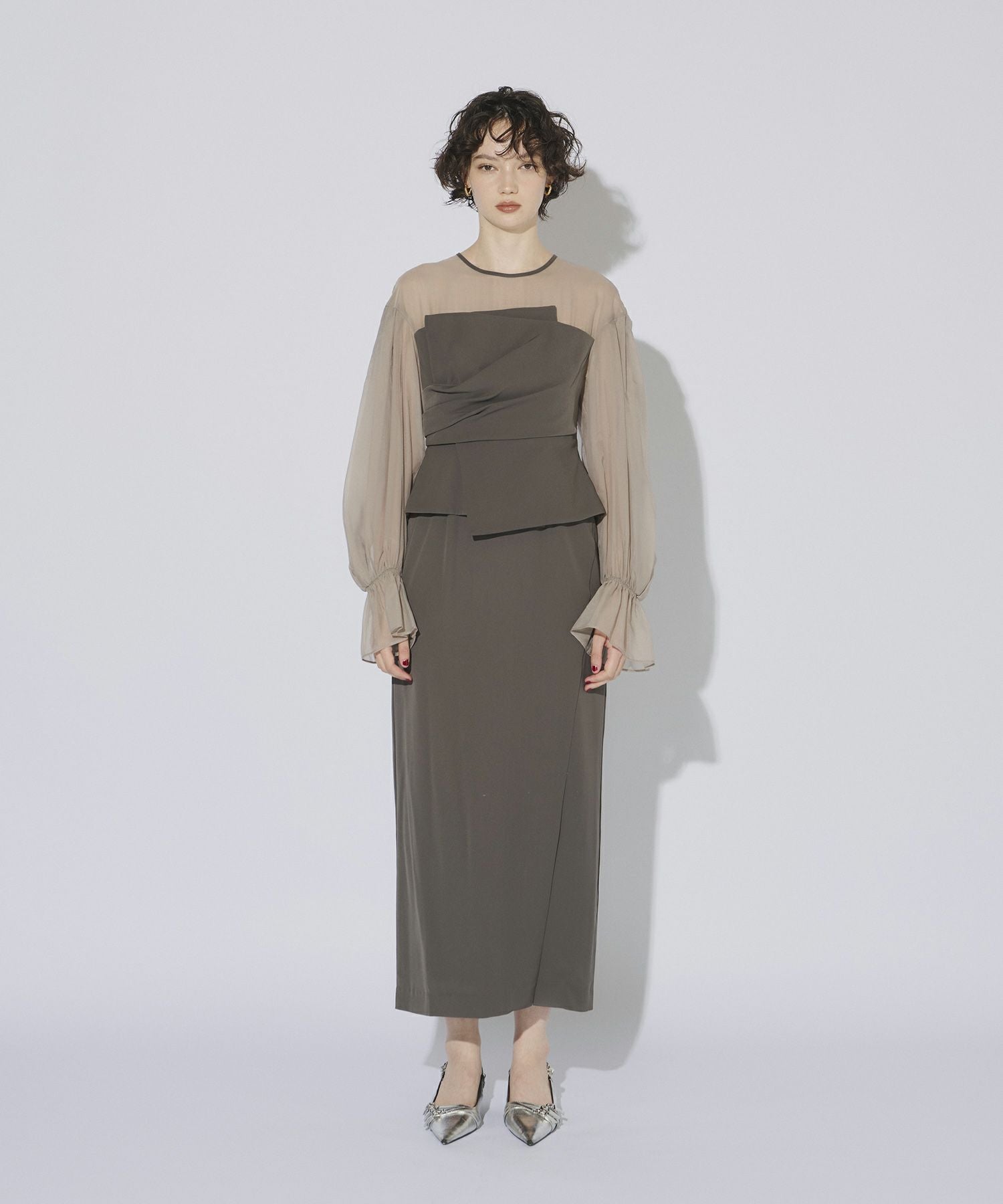 スーツ・フォーマル・ドレス ANDRESD draped bustier dress/smokebrown draped bustier dress | ANDRESD