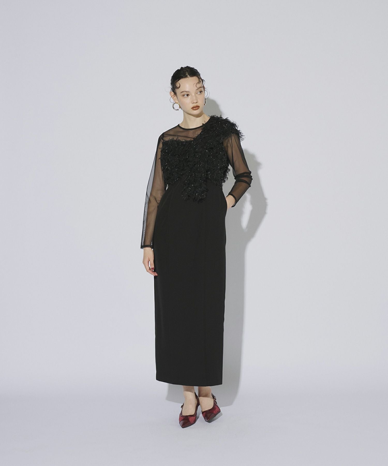 ANDRESD フリンジグリッターノットワンピース fringe glitter knot dress | ANDRESD