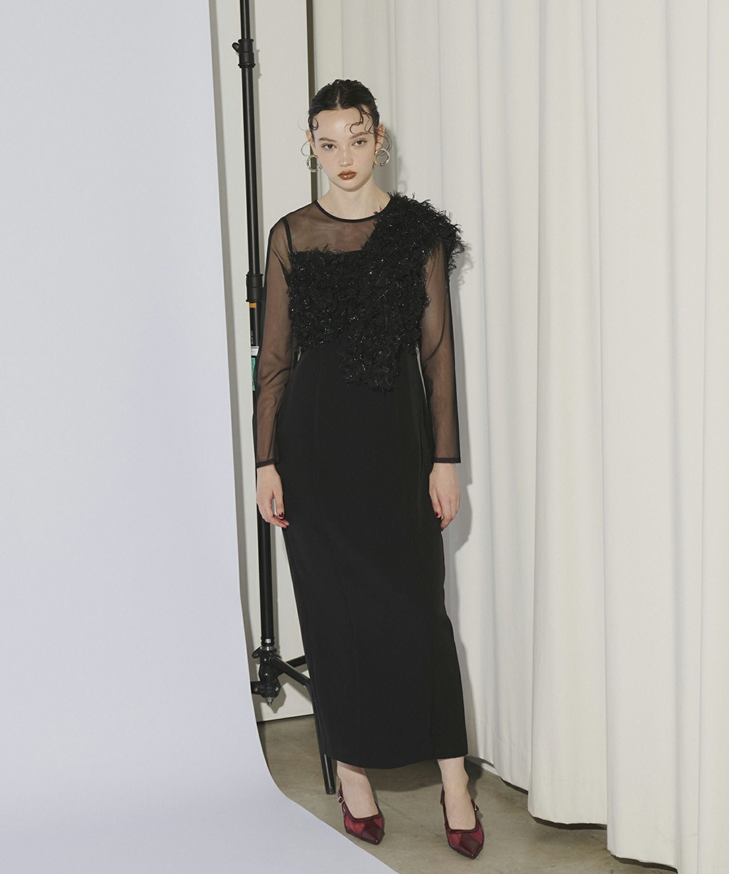 ANDRESD フリンジグリッターノットワンピース fringe glitter knot dress | ANDRESD