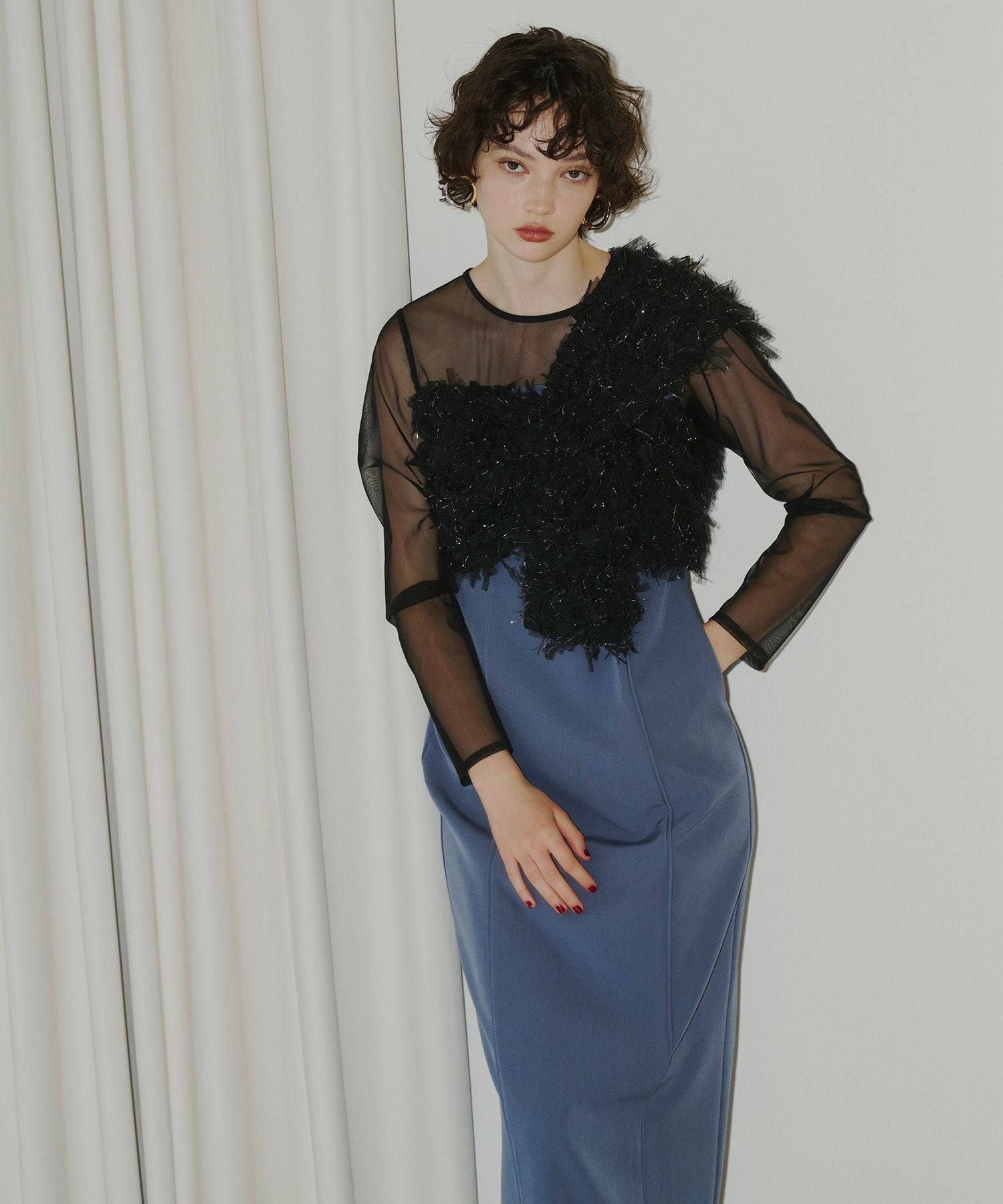 ANDRESD アンドレスド　フリンジドレス fringe glitter knot dress | ANDRESD
