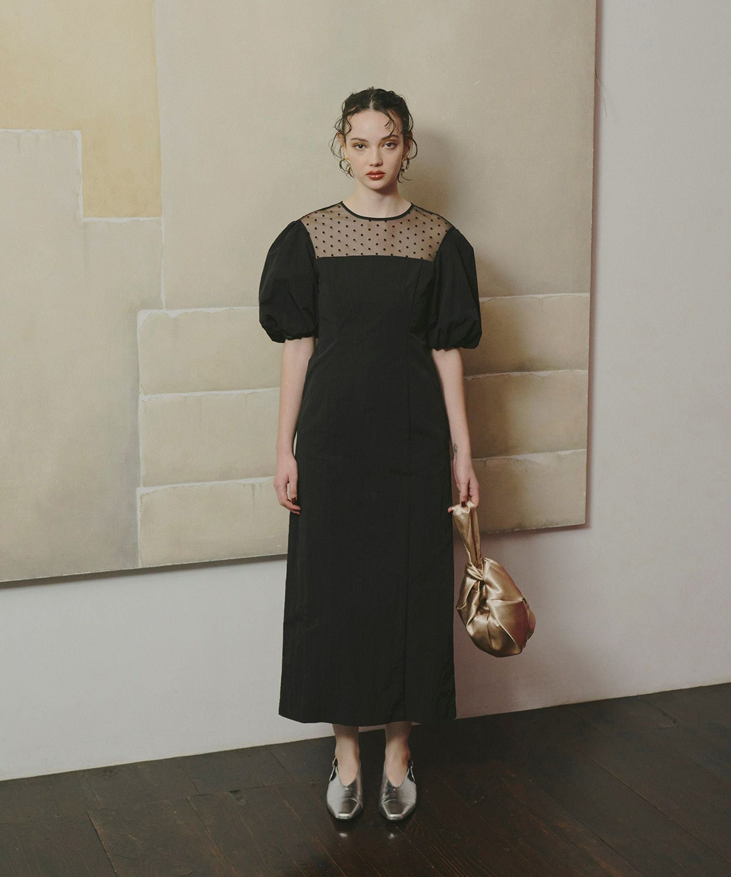 decollete dot dress | ANDRESD