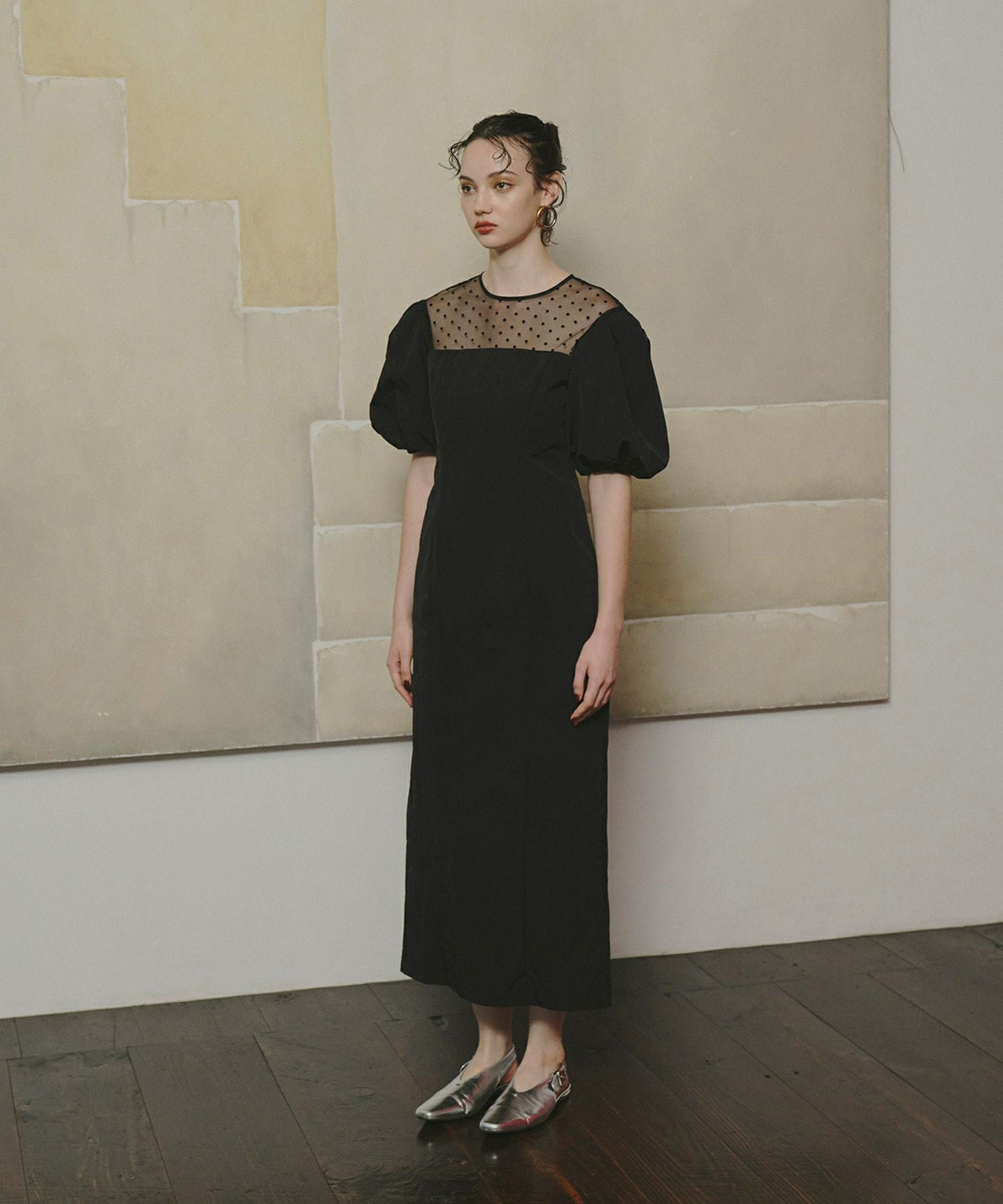 decollete dot dress | ANDRESD