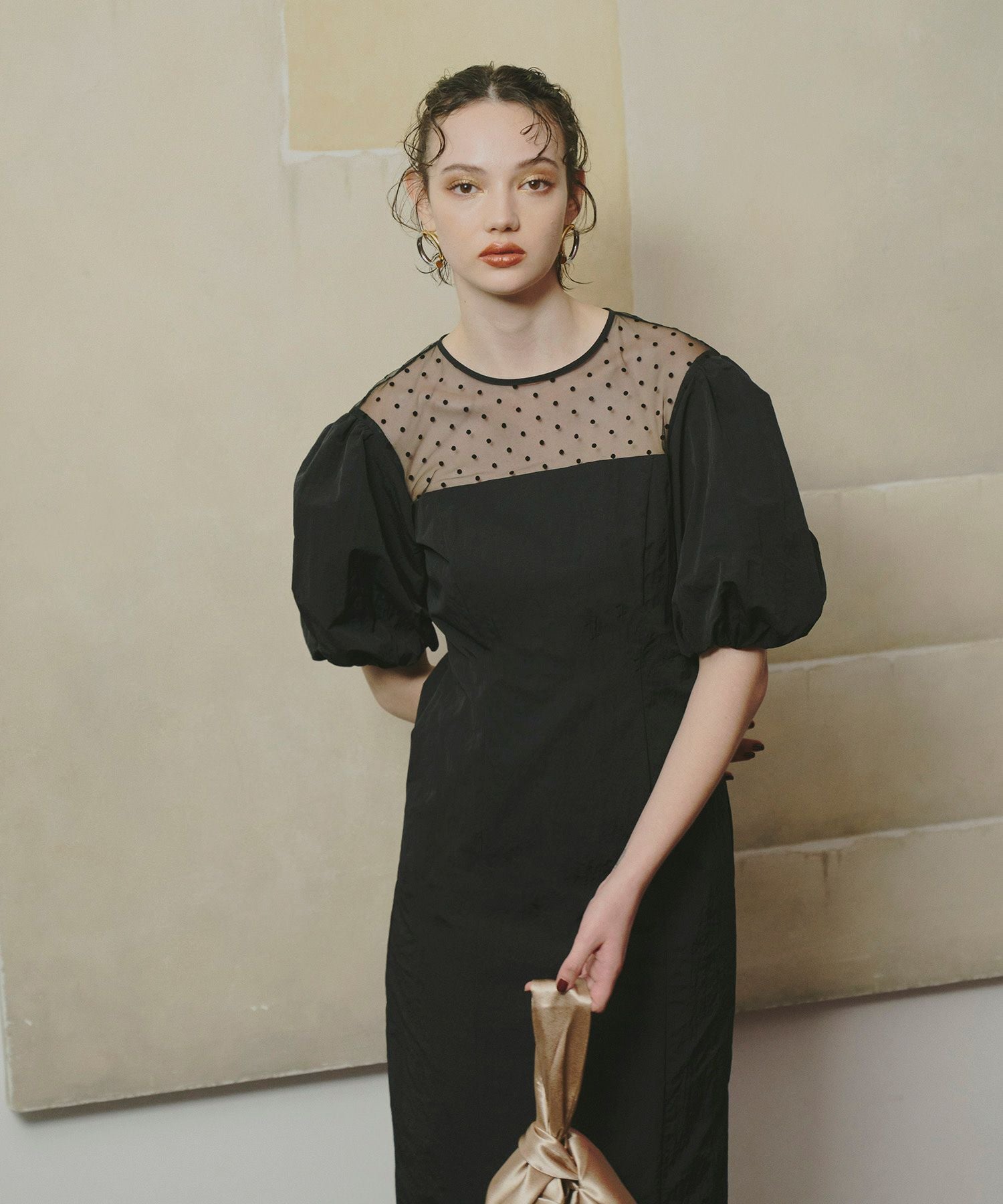 decollete dot dress | ANDRESD
