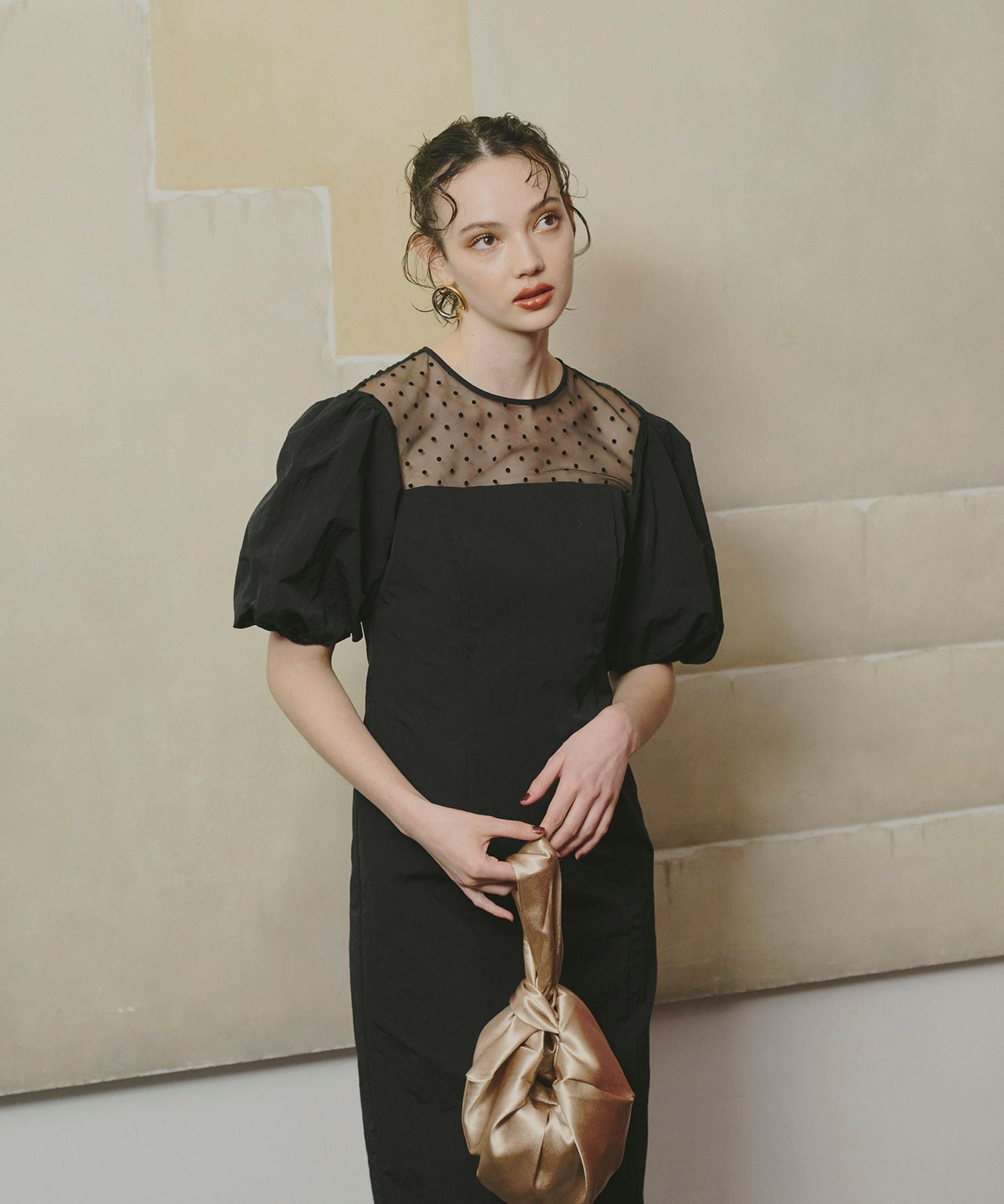 decollete dot dress | ANDRESD