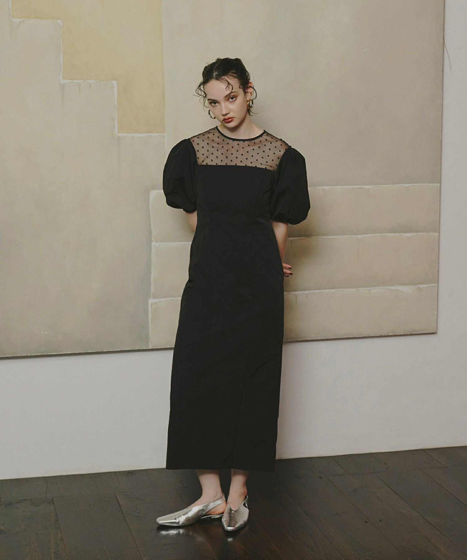 decollete dot dress | ANDRESD