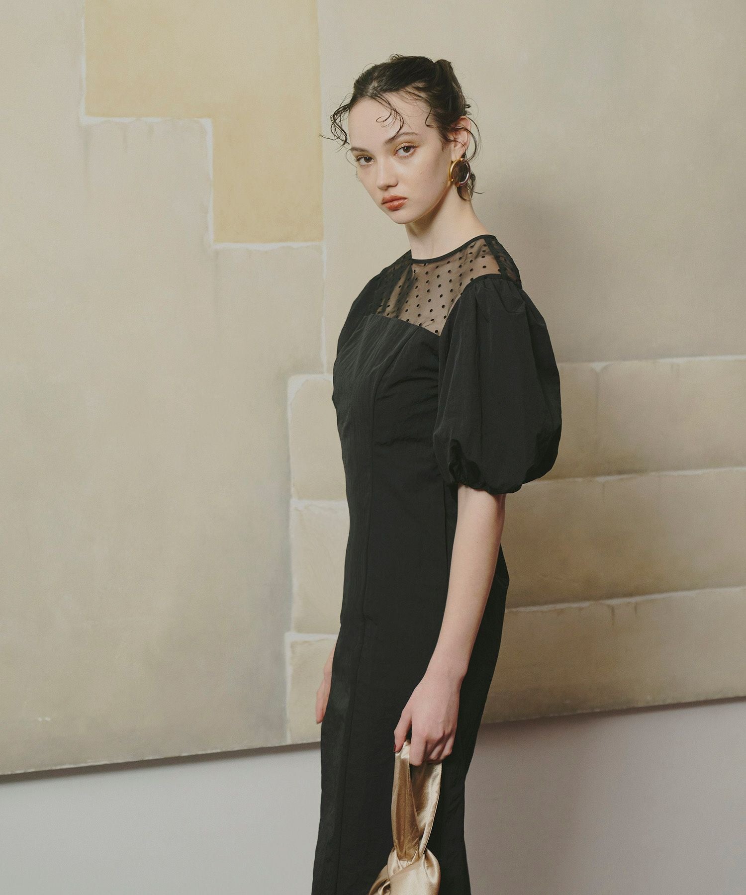 decollete dot dress | ANDRESD