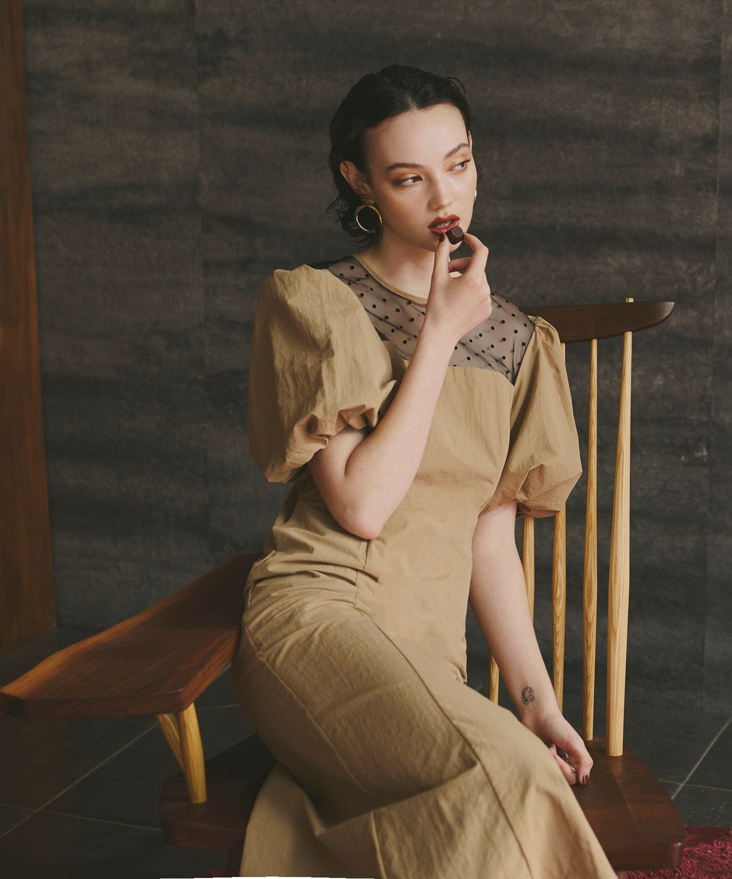 decollete dot dress | ANDRESD