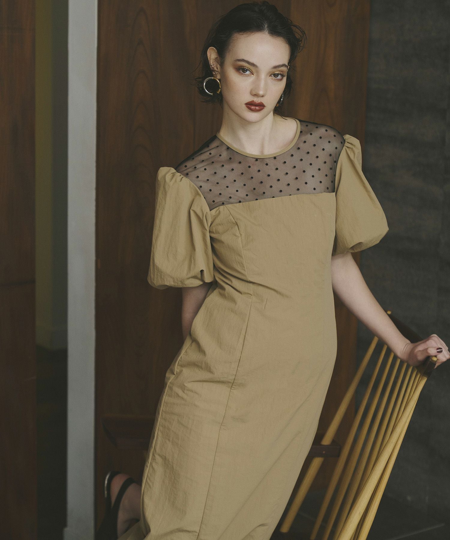 アンドレスド ダマスクギャザードレス 結婚式 お呼ばれ ドレス