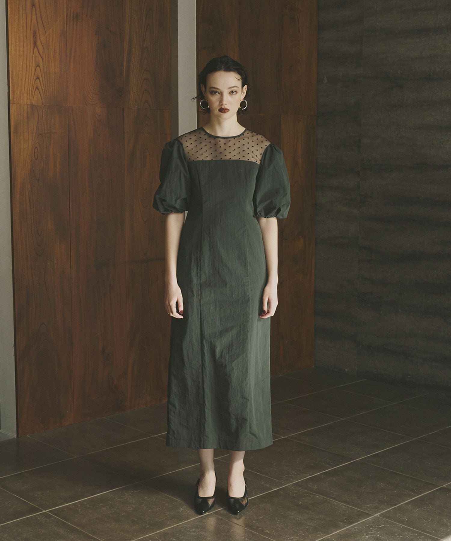 decollete dot dress | ANDRESD