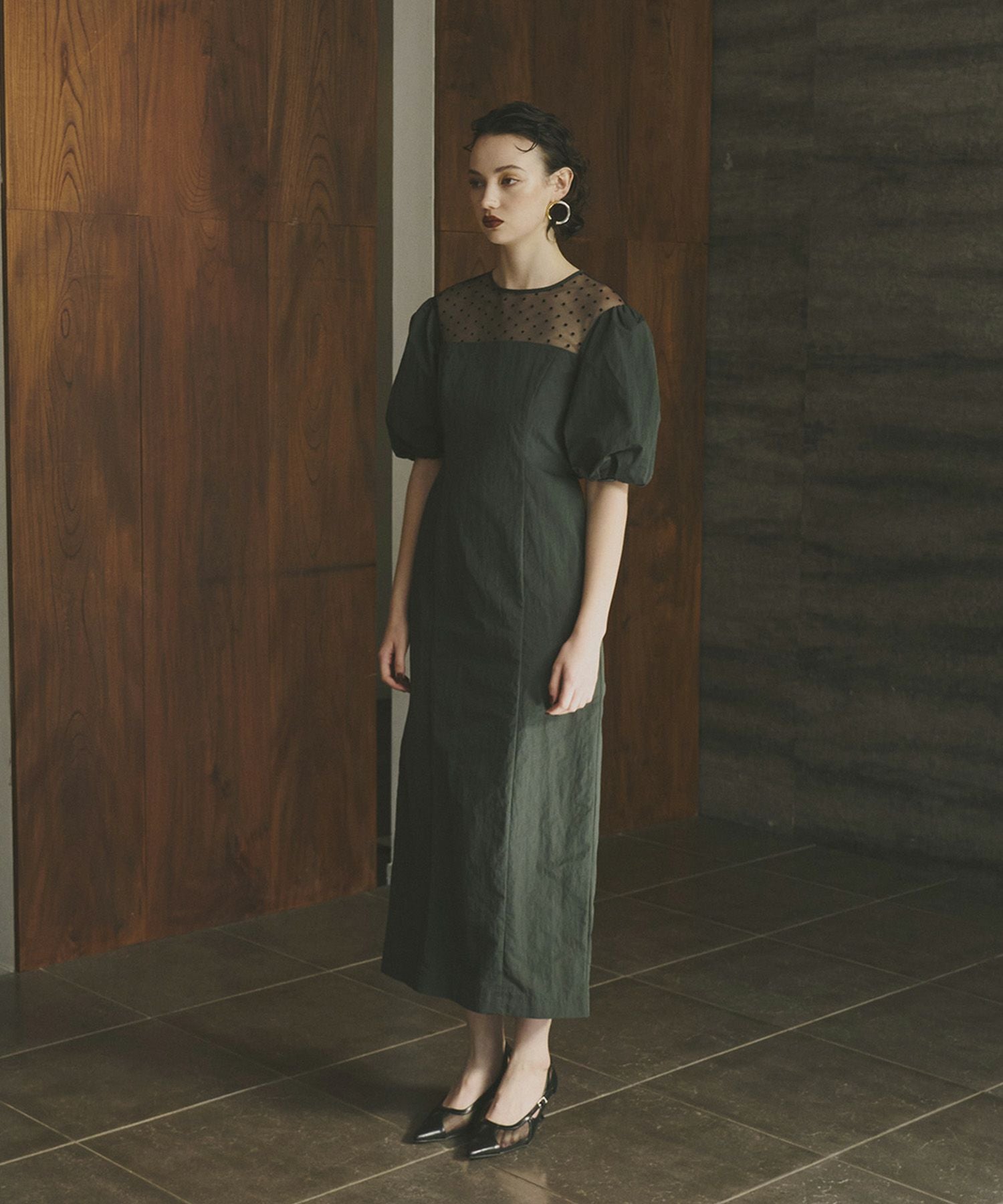 decollete dot dress | ANDRESD