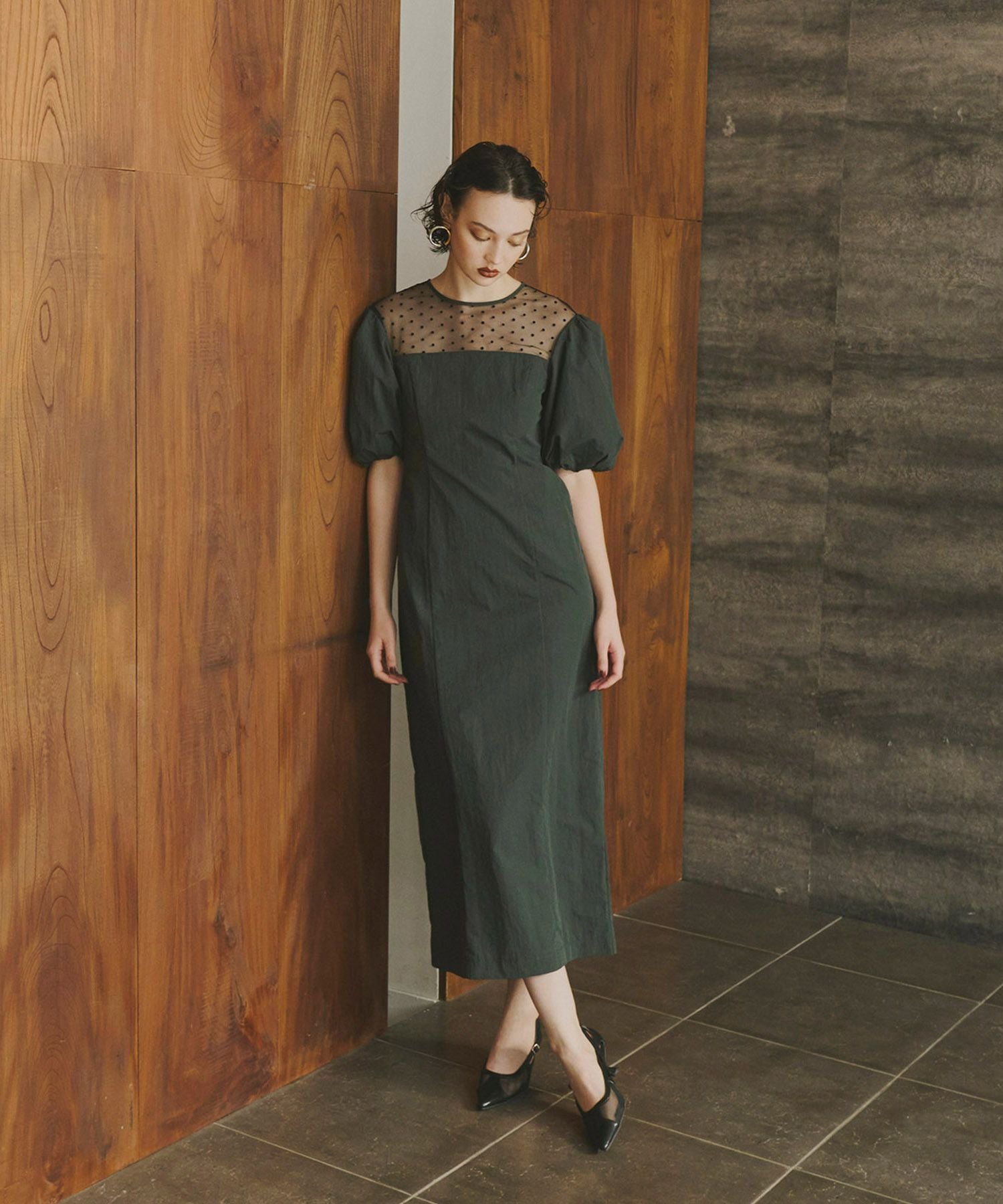 decollete dot dress | ANDRESD