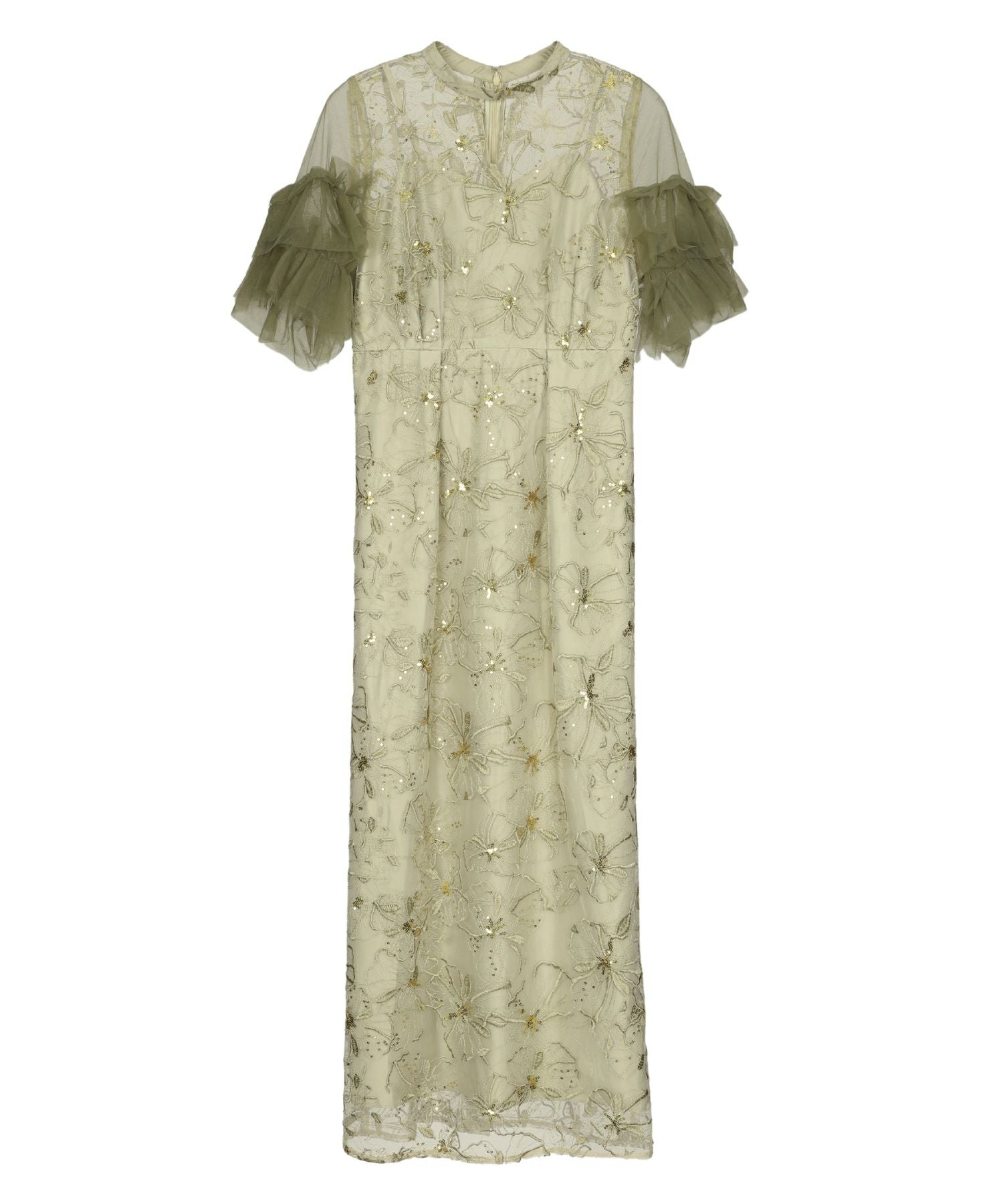 key neck embroidery dress | ANDRESD