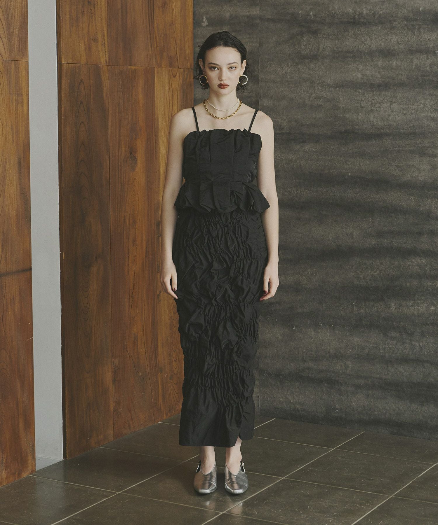 random shirring setup dress | ANDRESD