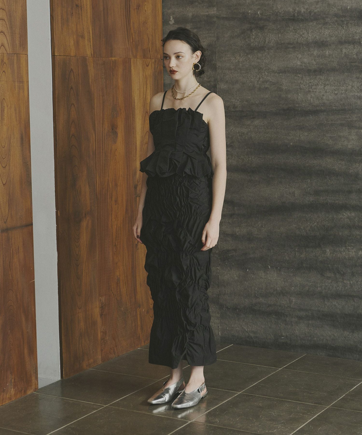 random shirring setup dress | ANDRESD