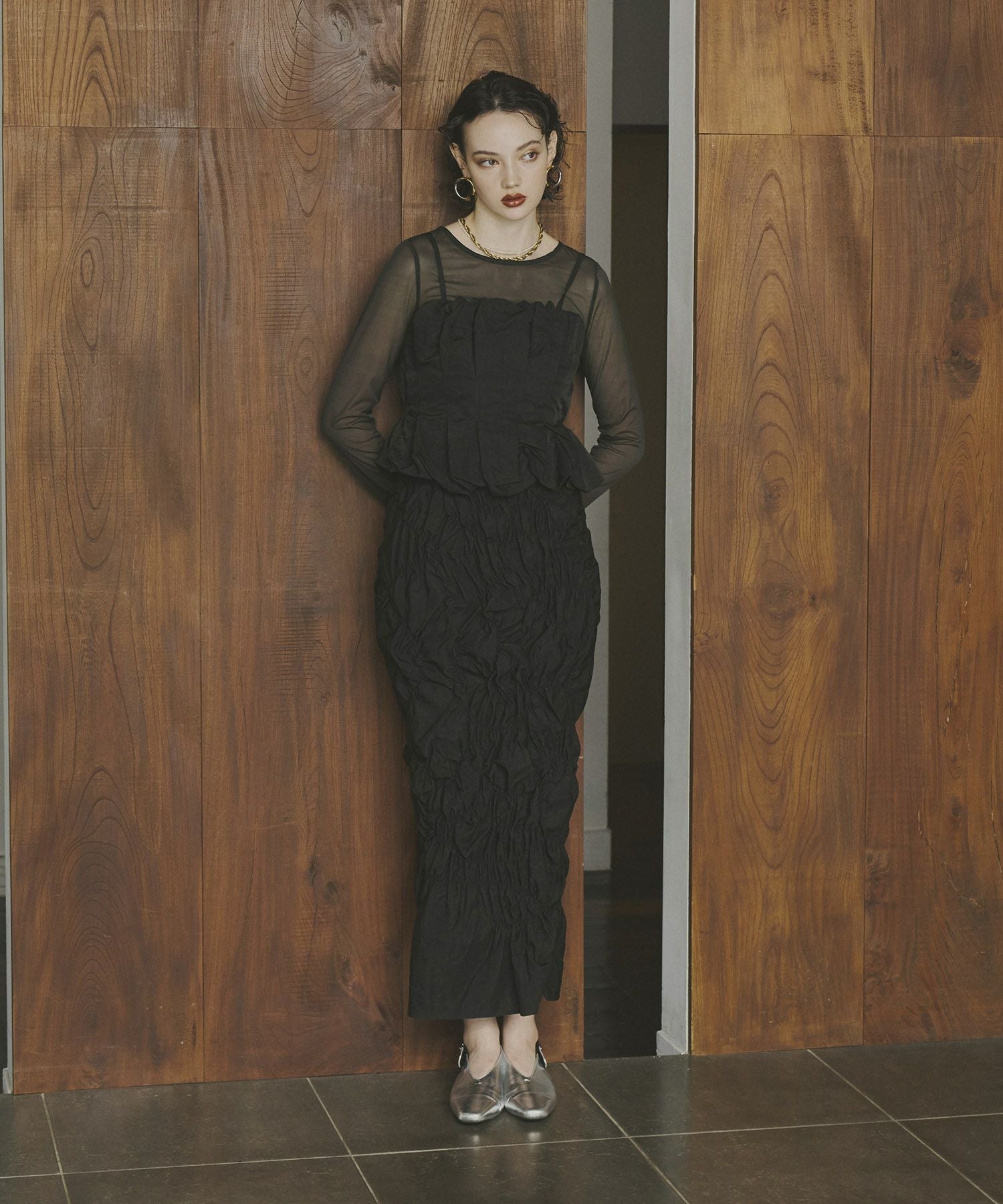 random shirring setup dress | ANDRESD