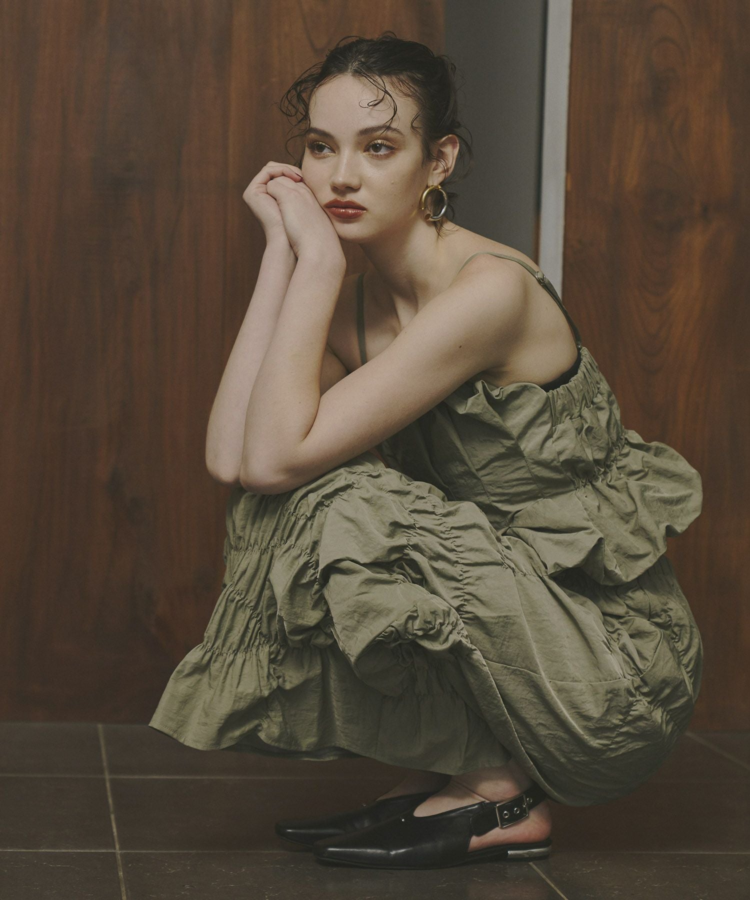 random shirring setup dress | ANDRESD