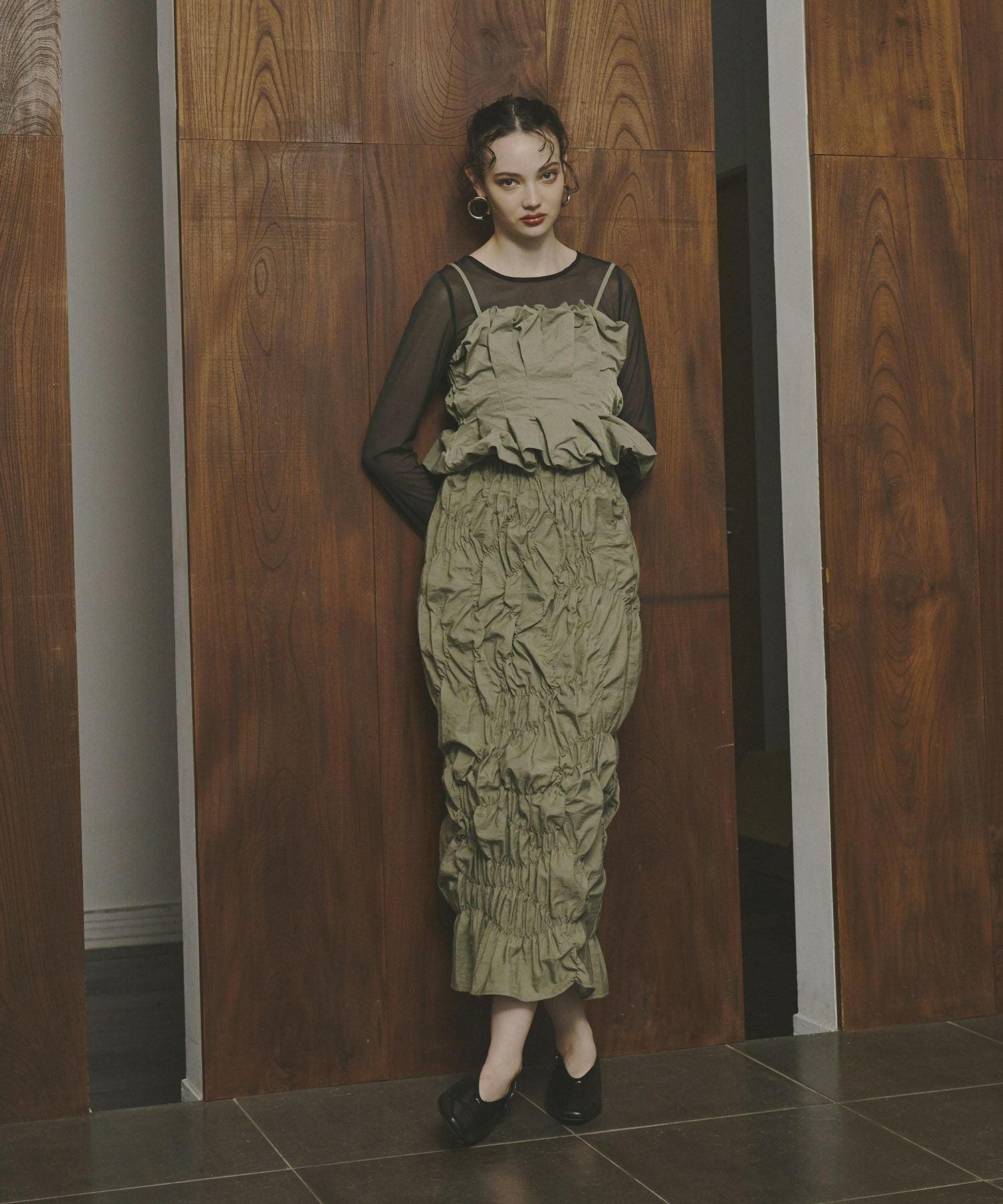 random shirring setup dress | ANDRESD