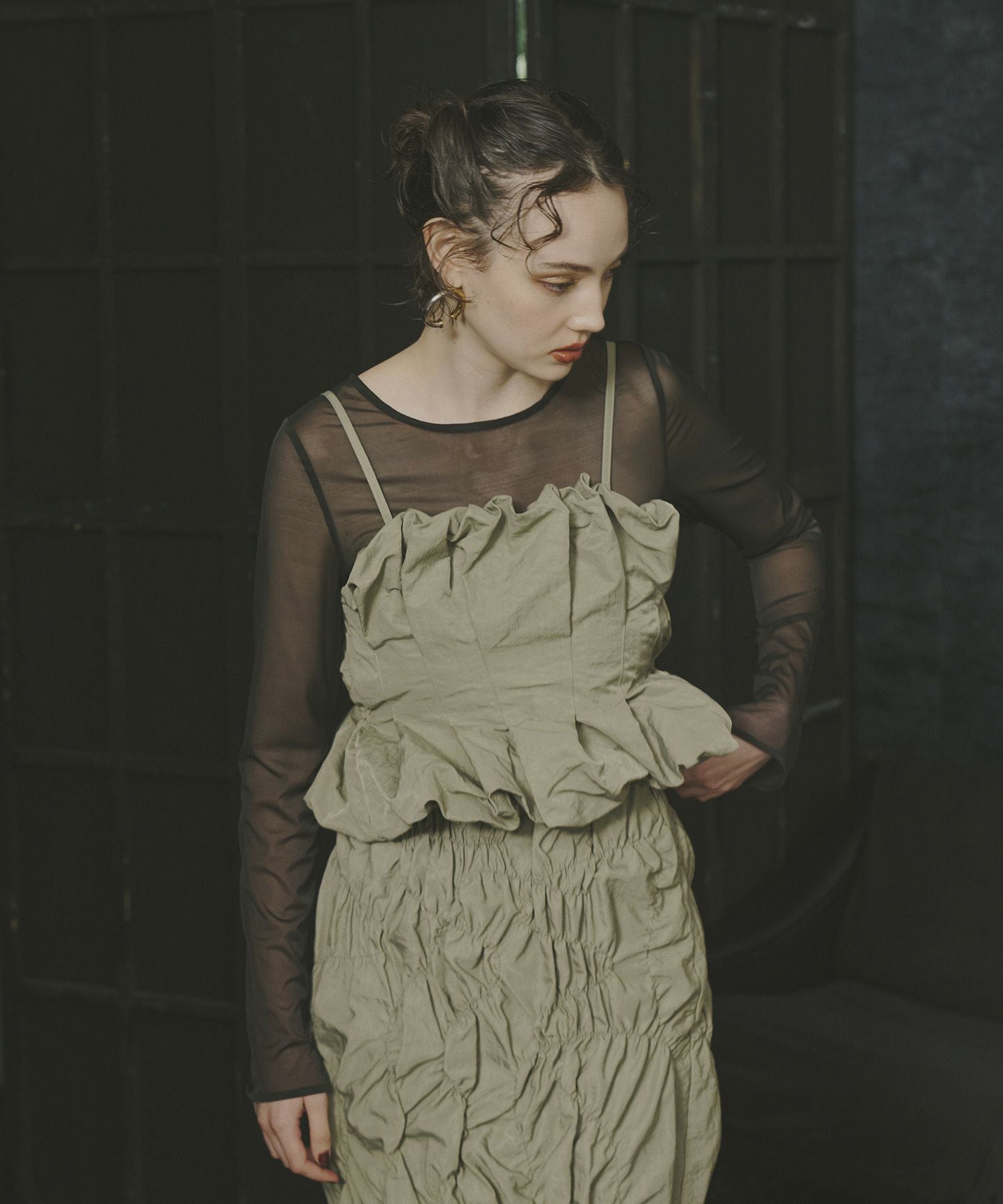random shirring setup dress | ANDRESD