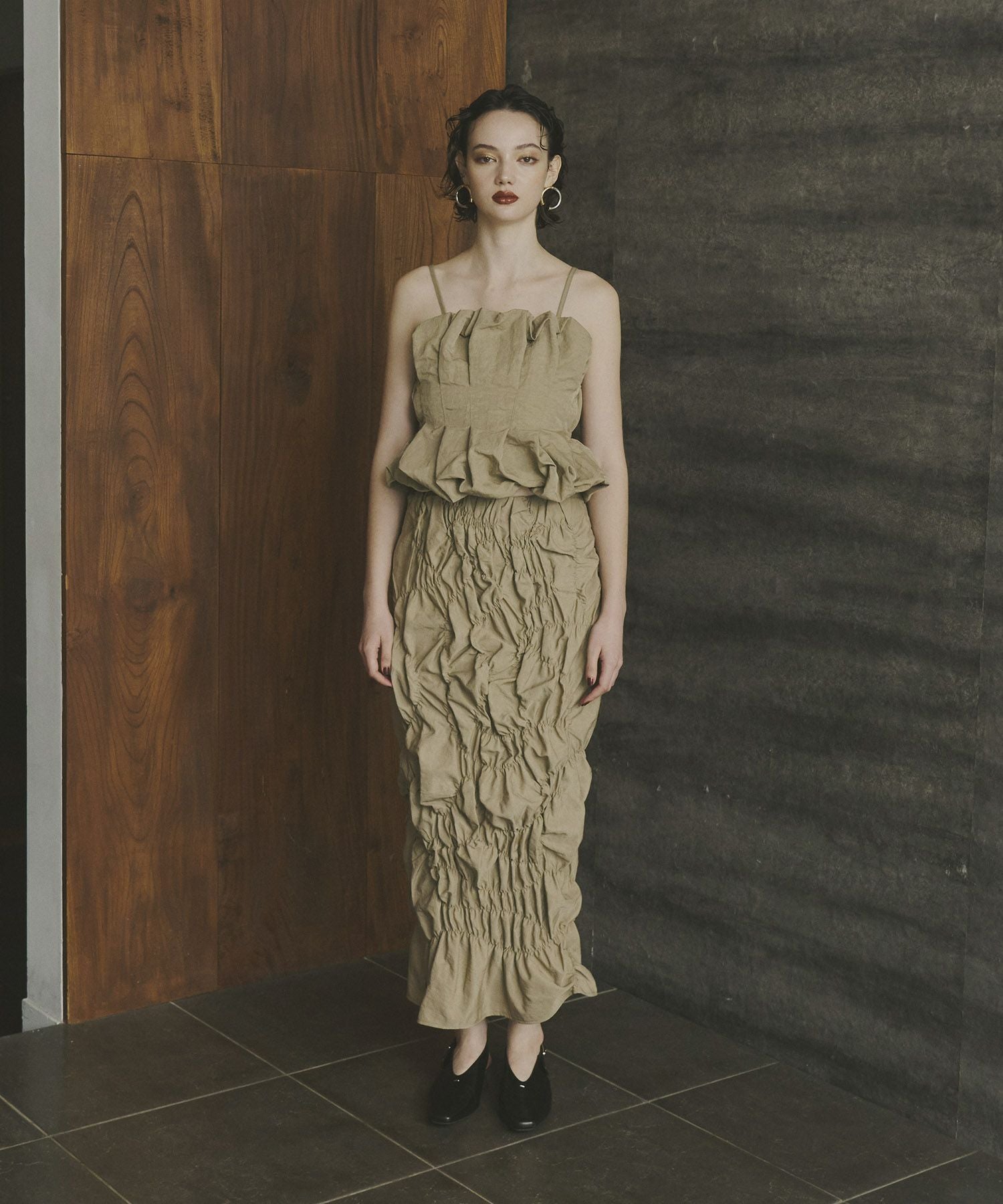 random shirring setup dress | ANDRESD