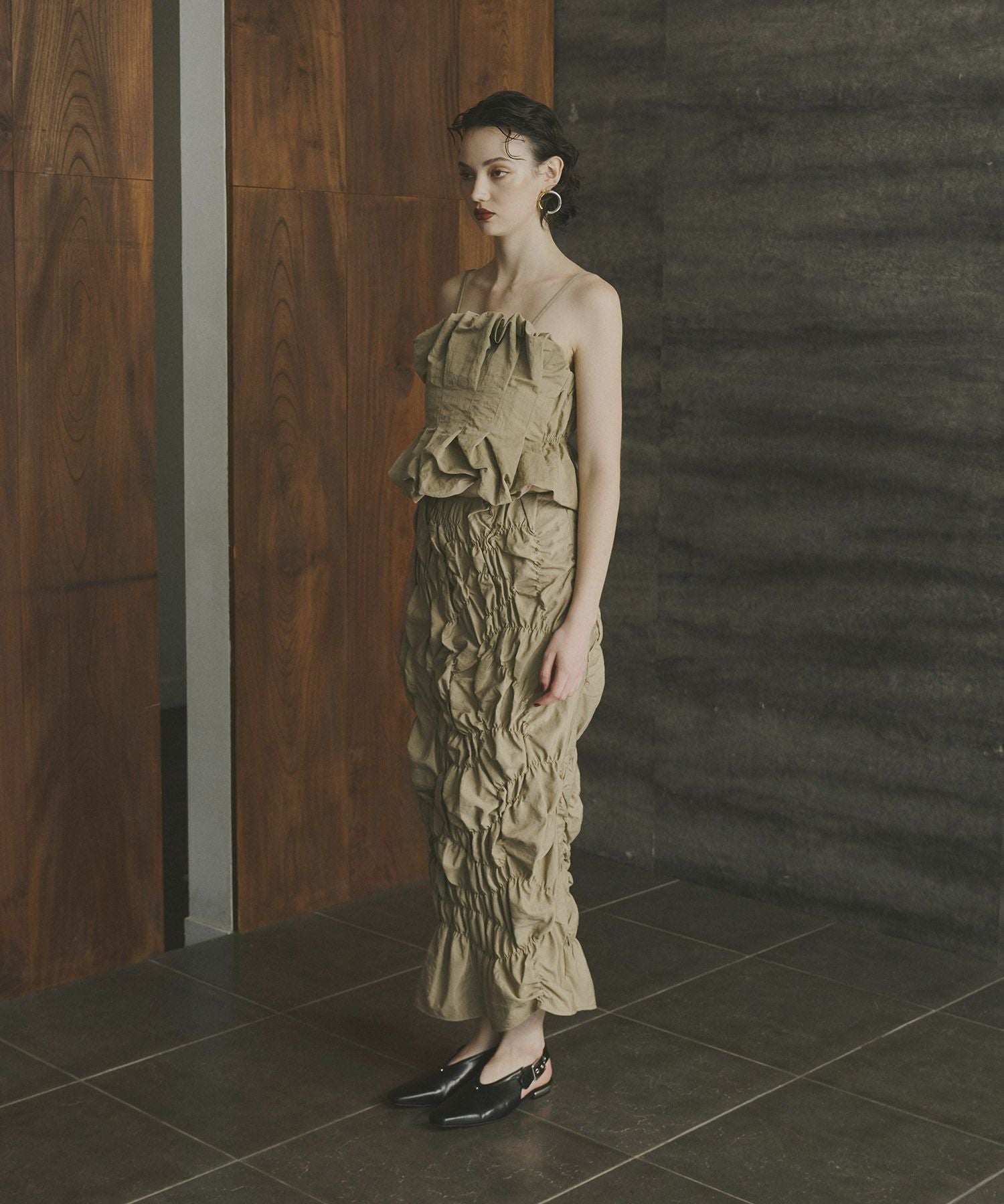 random shirring setup dress | ANDRESD