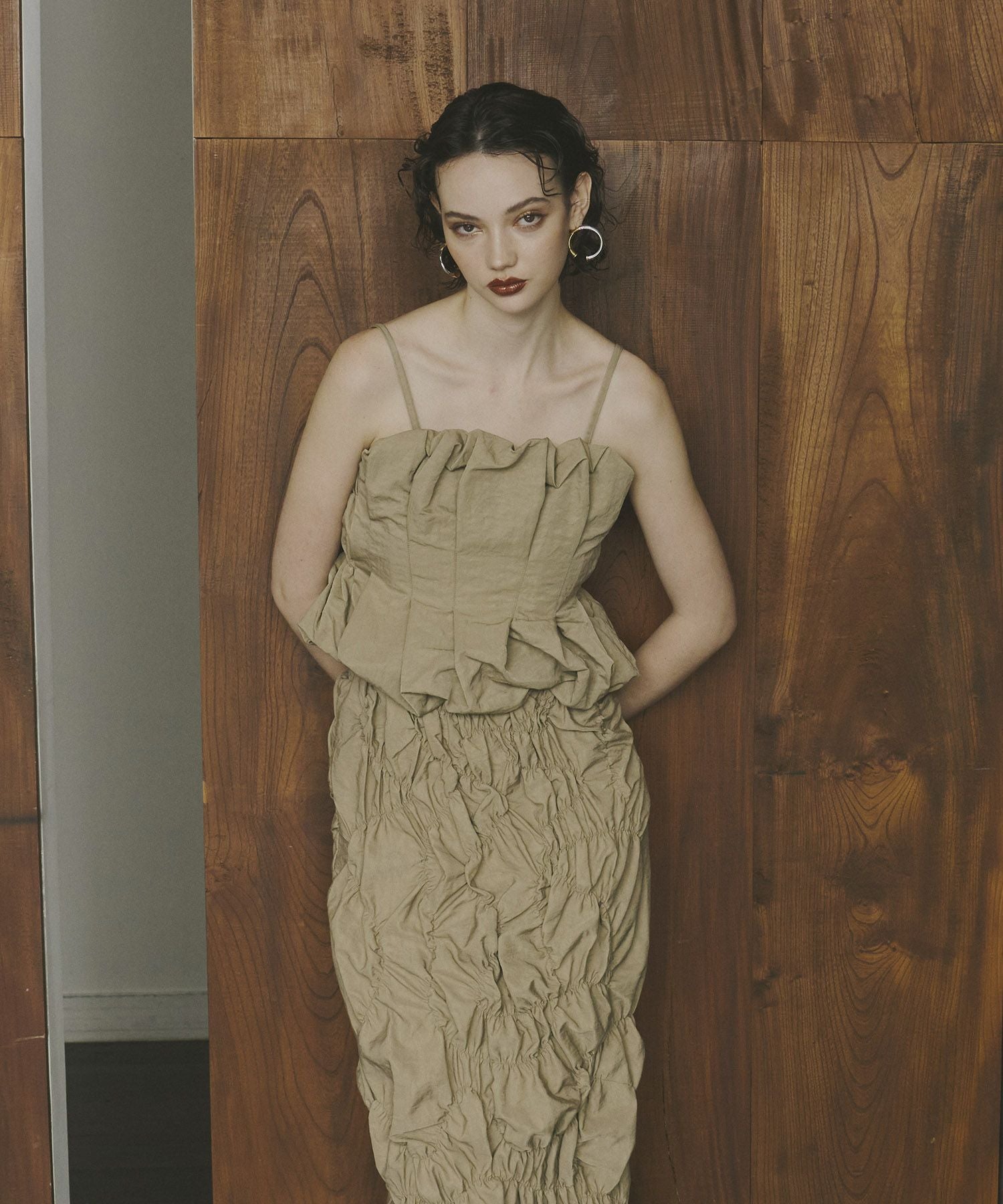 random shirring setup dress | ANDRESD