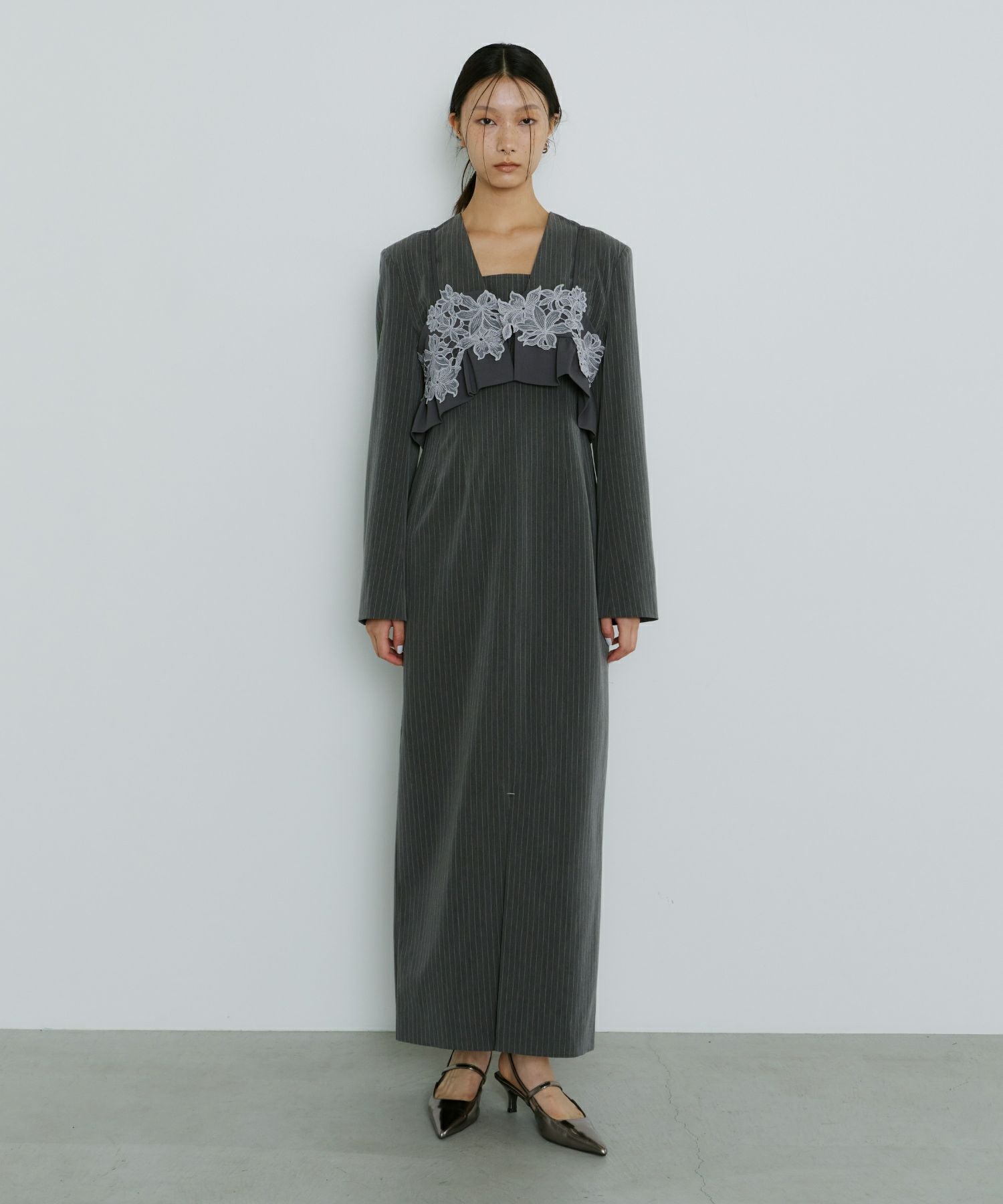 pinstripe tailored bustier dress | ANDRESD