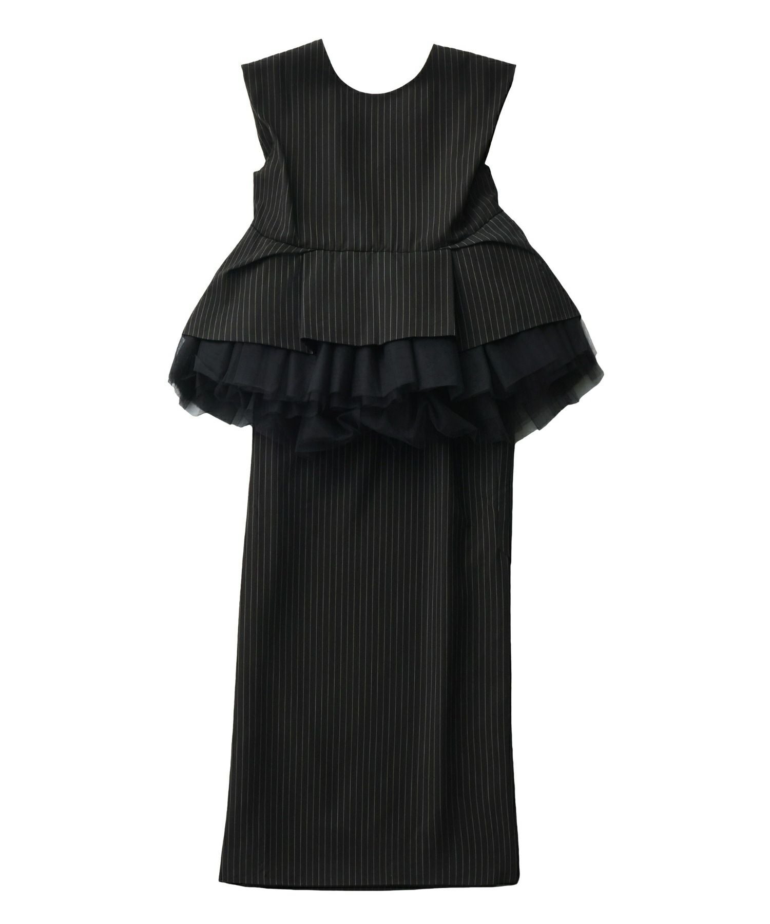 pinstripe peplum setup dress | ANDRESD