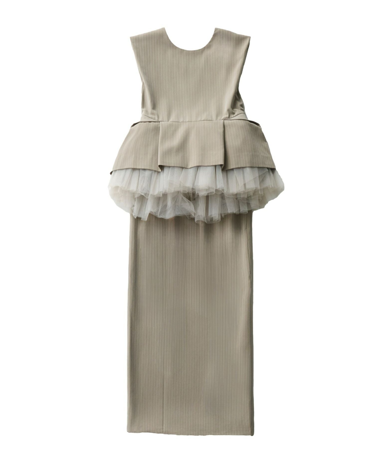 pinstripe peplum setup dress | ANDRESD