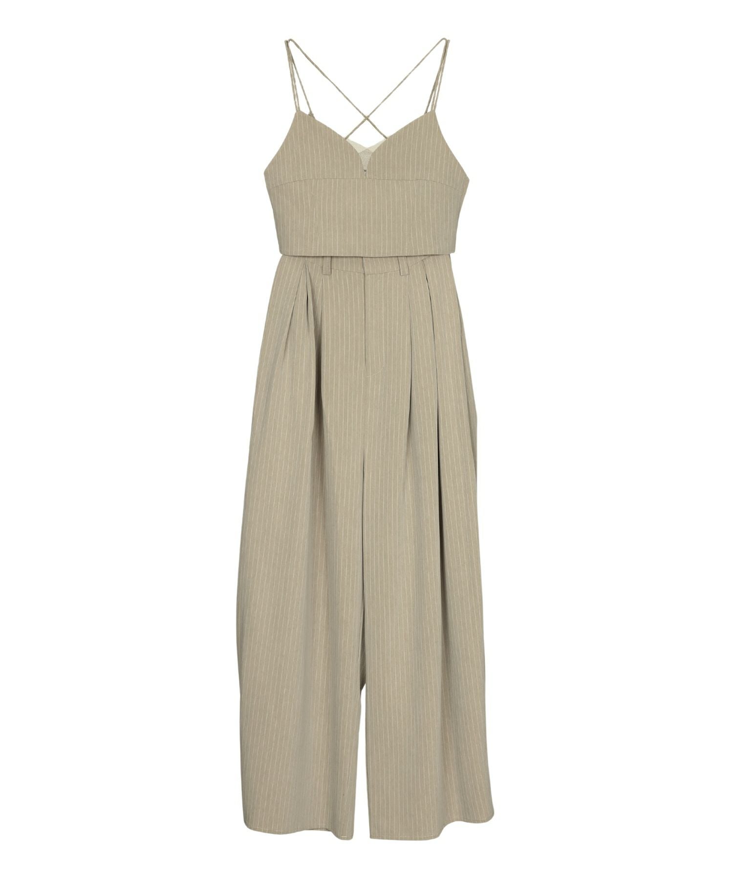 pinstripe bustier wide pants dress | ANDRESD