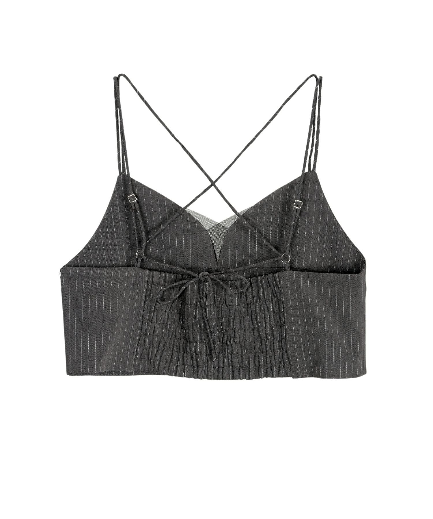 pinstripe bustier wide pants dress | ANDRESD