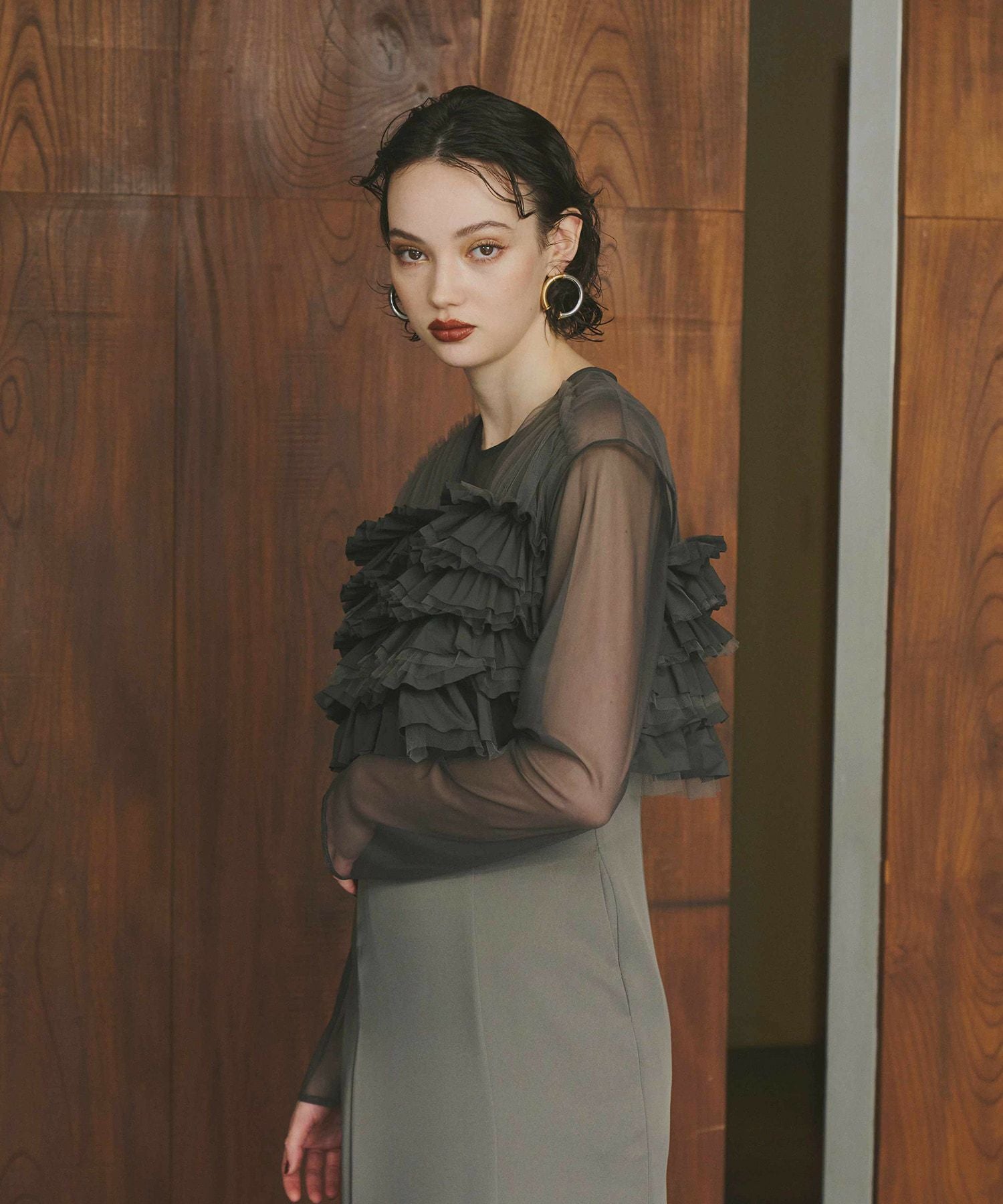 taffeta tulle vest set dress | ANDRESD