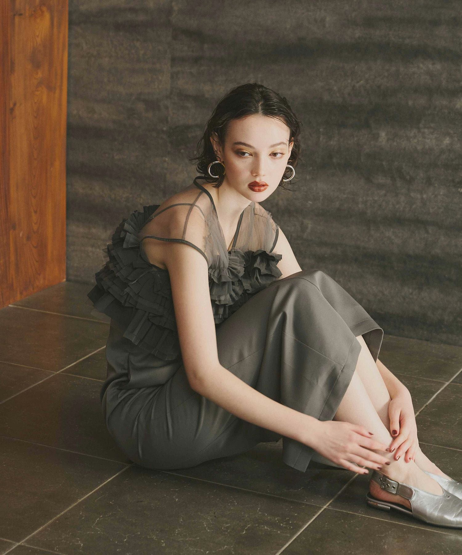 taffeta tulle vest set dress | ANDRESD