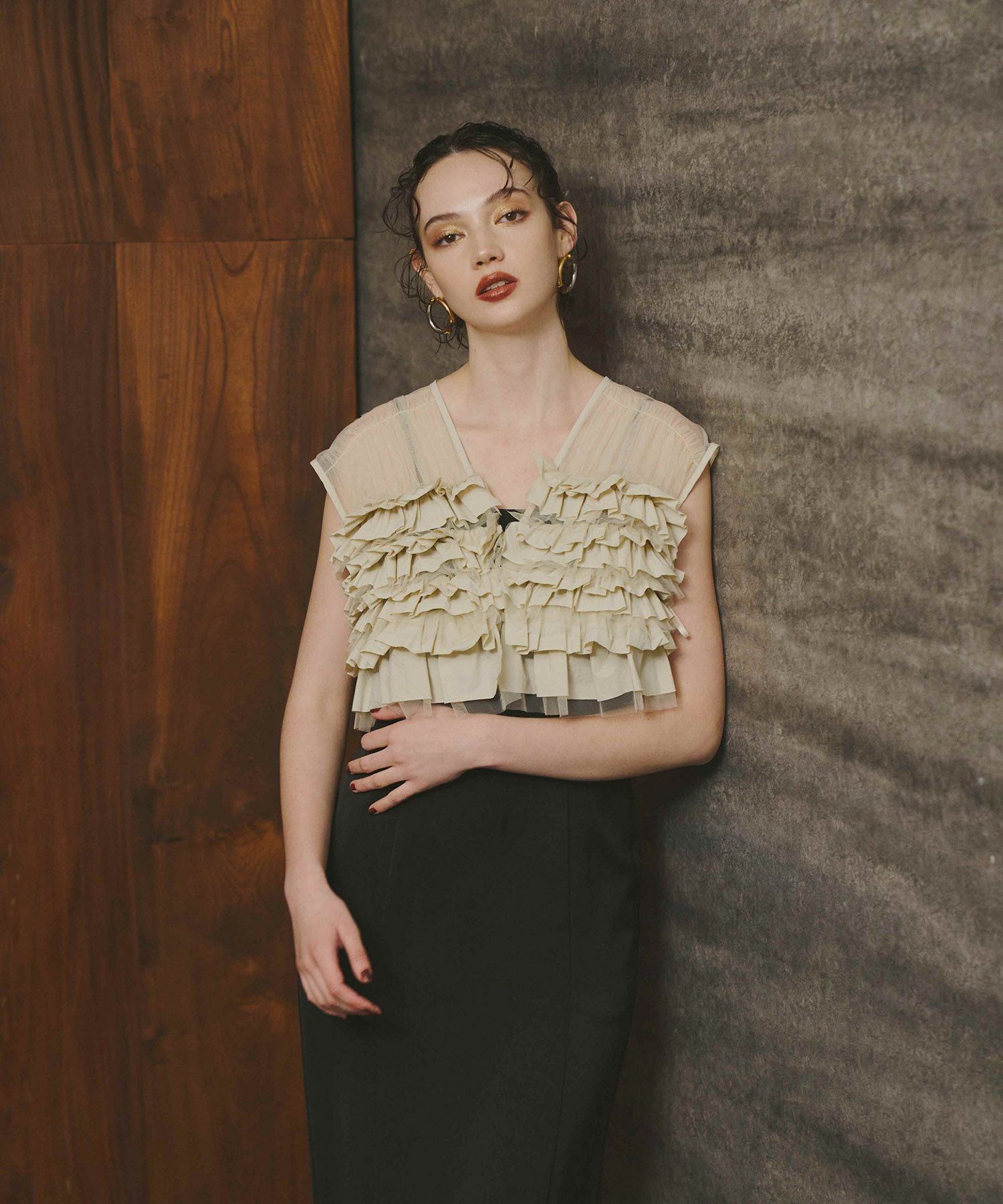 taffeta tulle vest set dress | ANDRESD