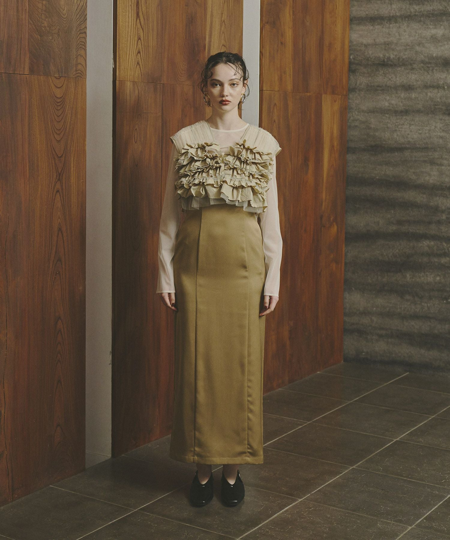 taffeta tulle vest set dress | ANDRESD