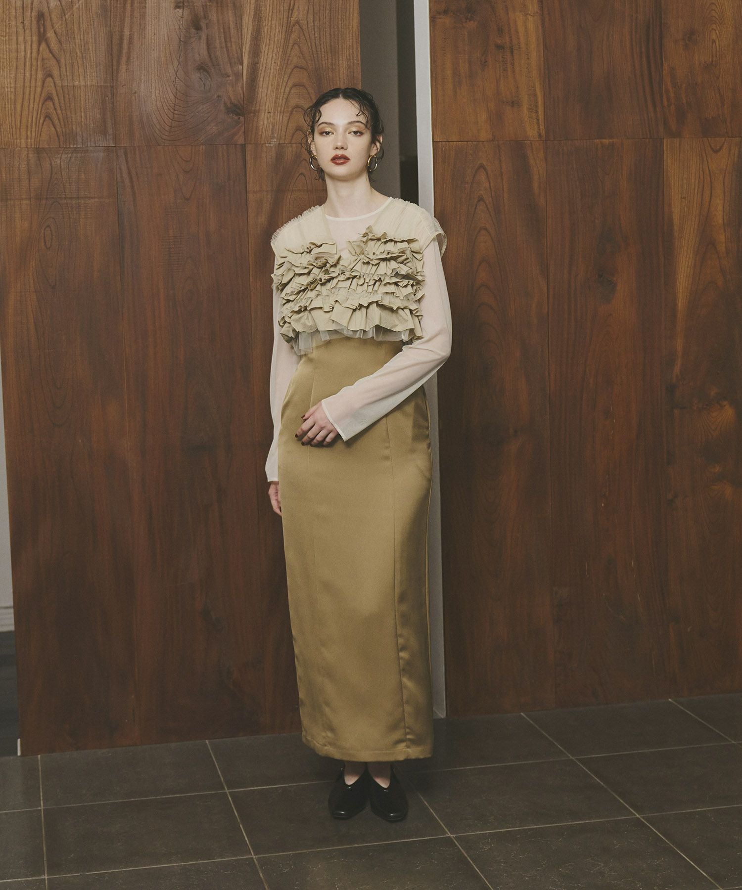 taffeta tulle vest set dress | ANDRESD