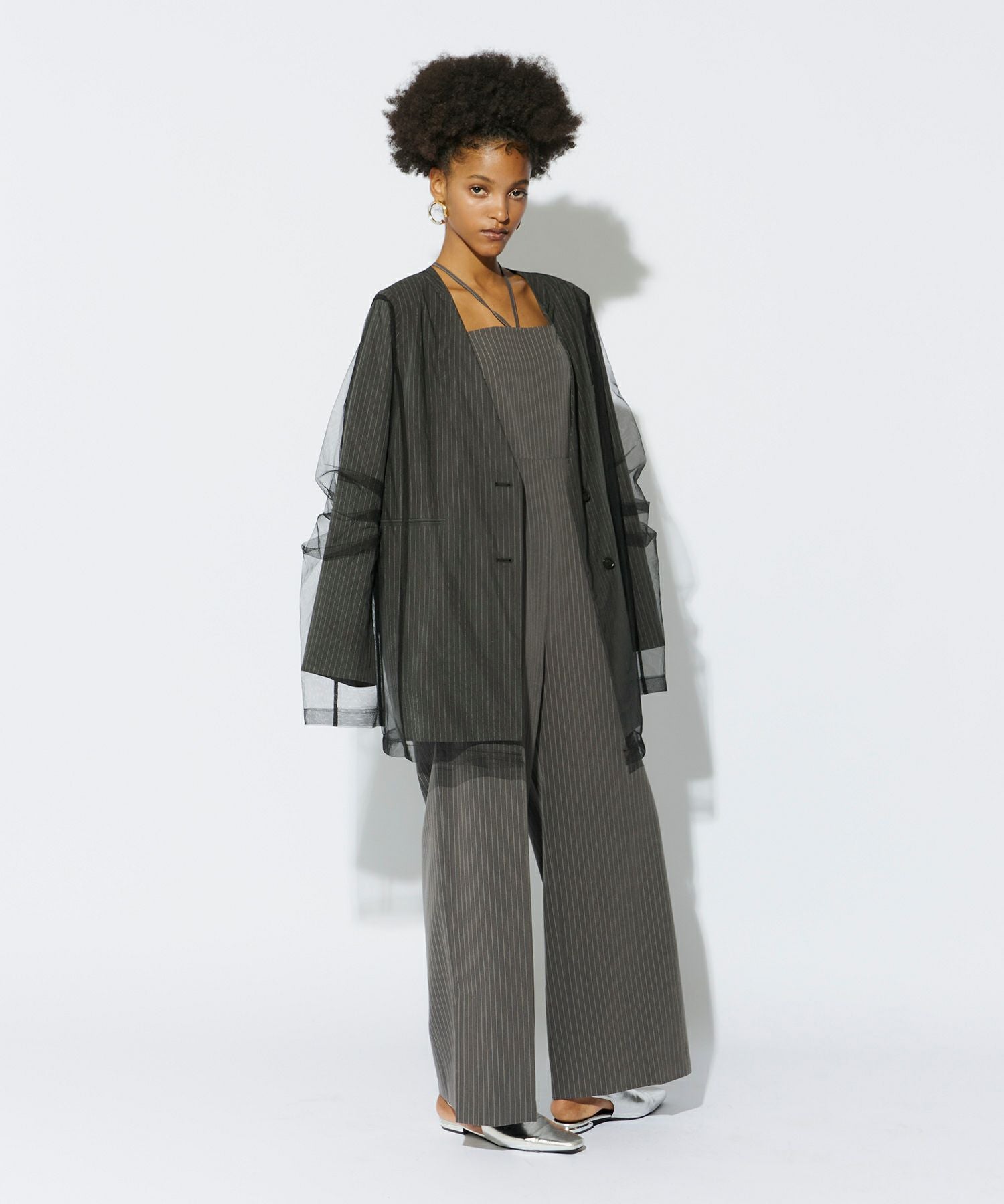 stripe layered tulle jacket | ANDRESD