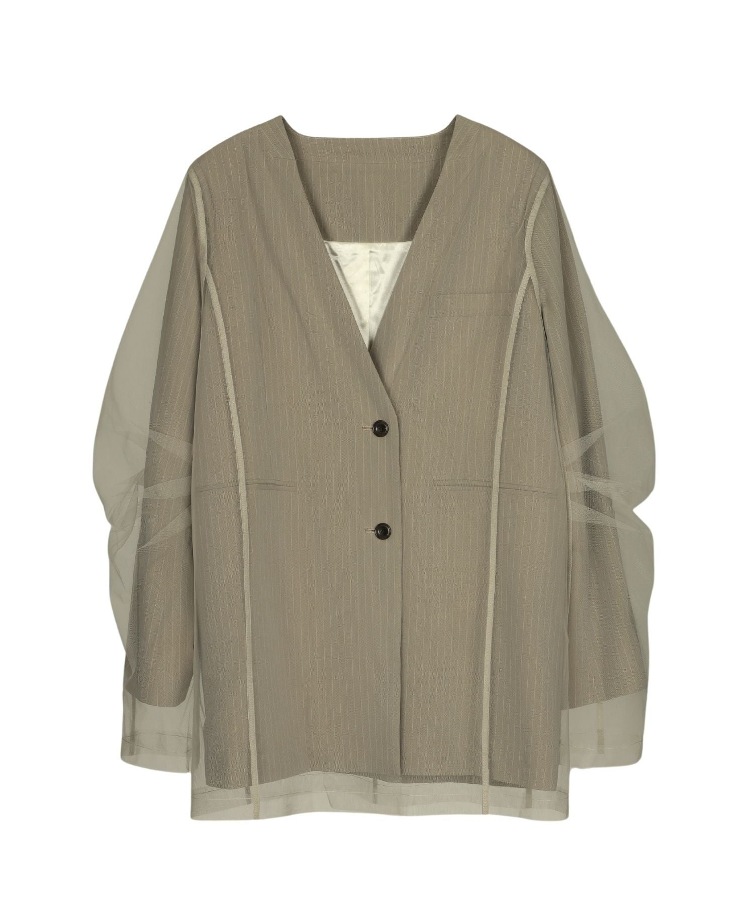 stripe layered tulle jacket | ANDRESD