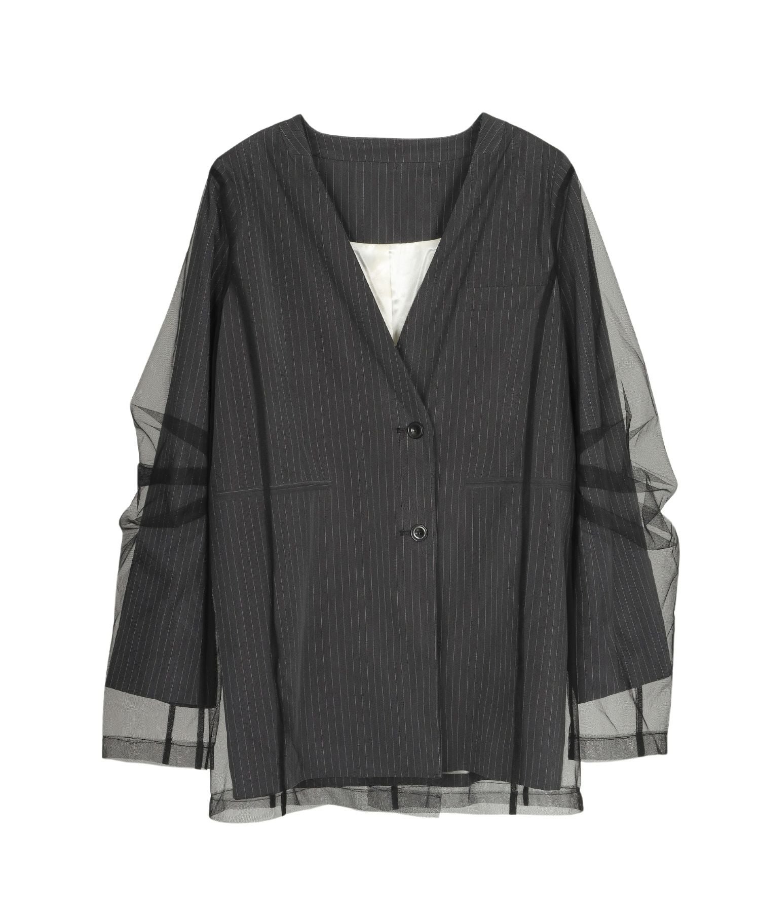 stripe layered tulle jacket | ANDRESD