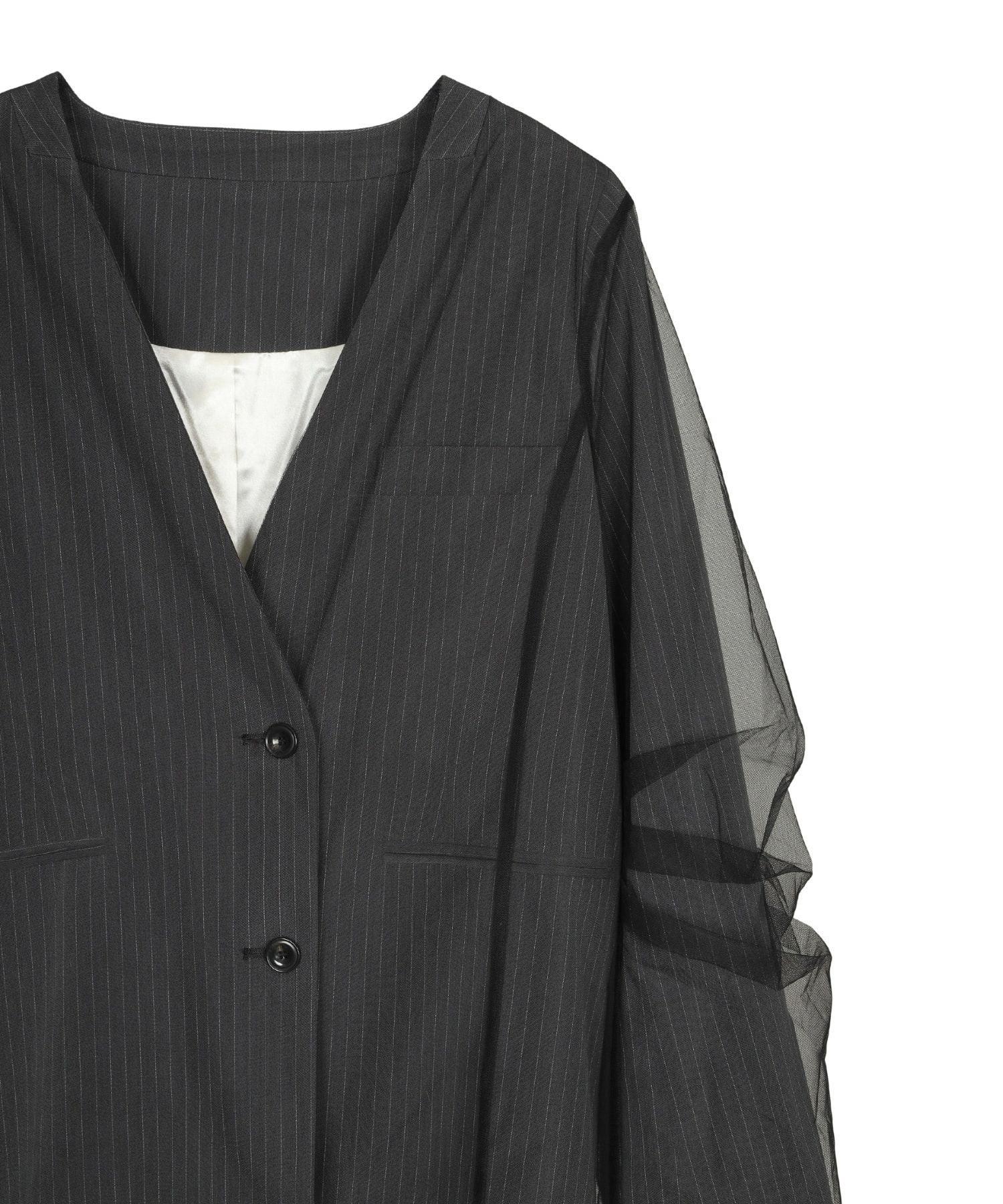 stripe layered tulle jacket | ANDRESD