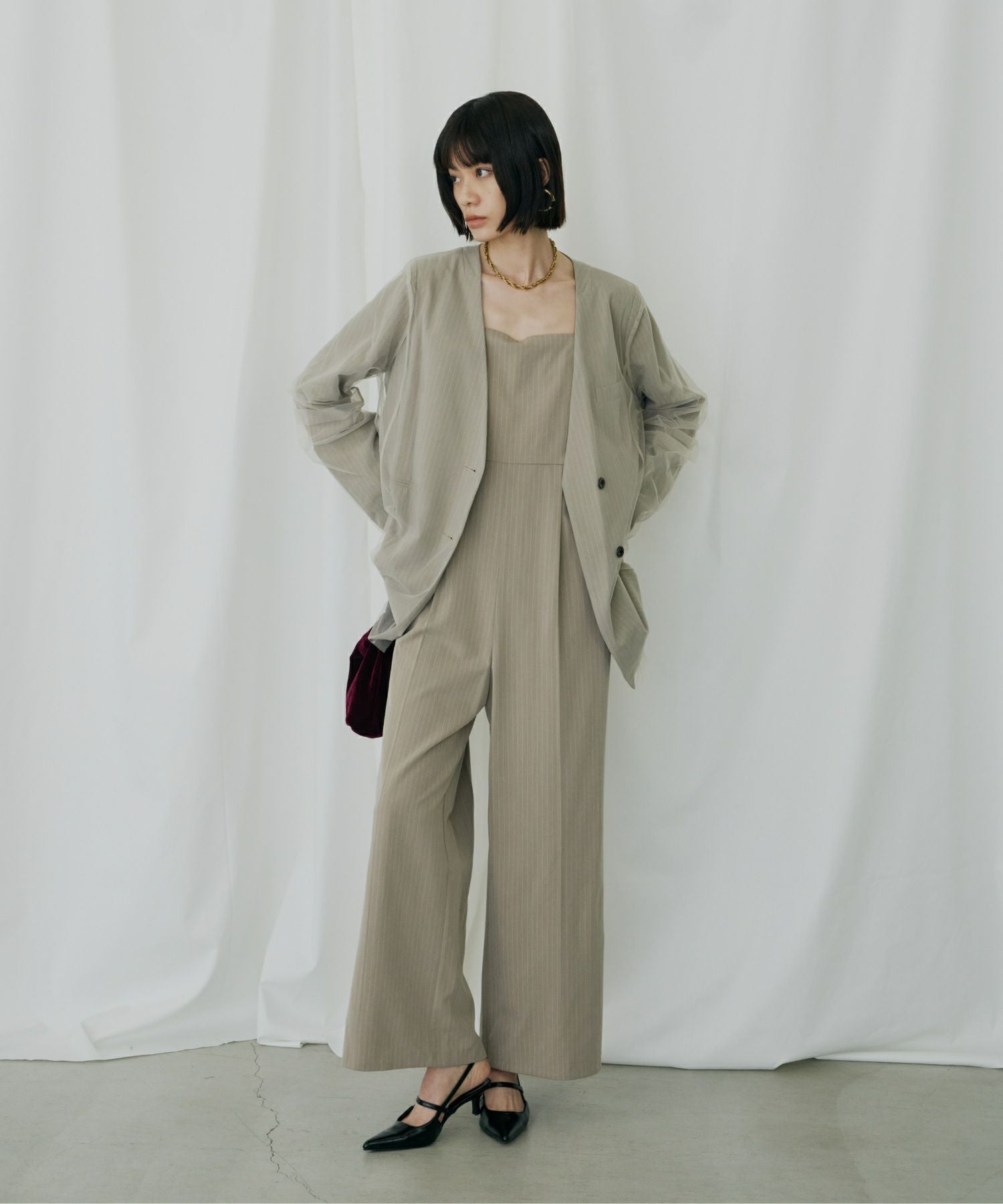 pinstripe all in one dress | ANDRESD