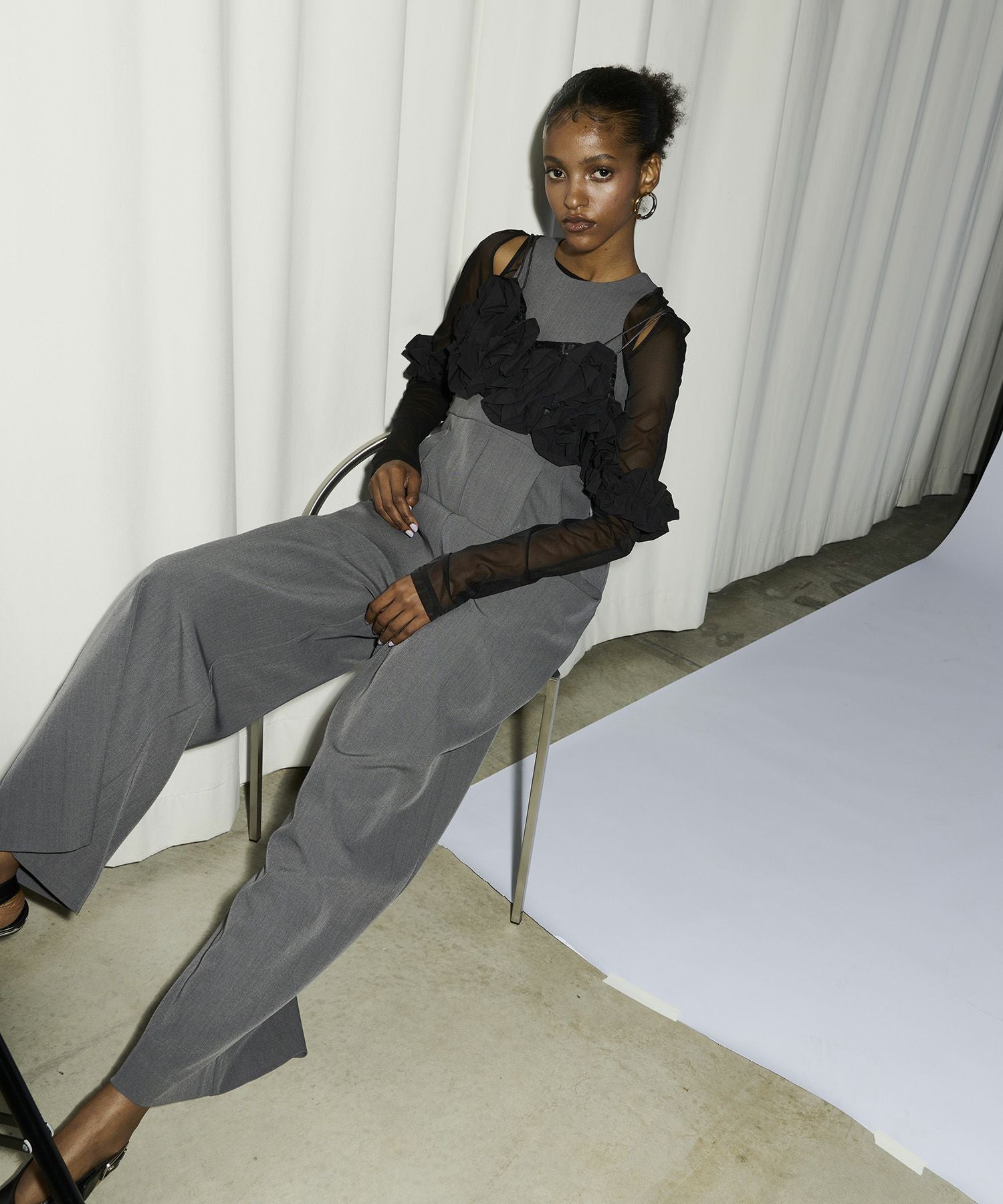ruffled bustier pants dress | ANDRESD