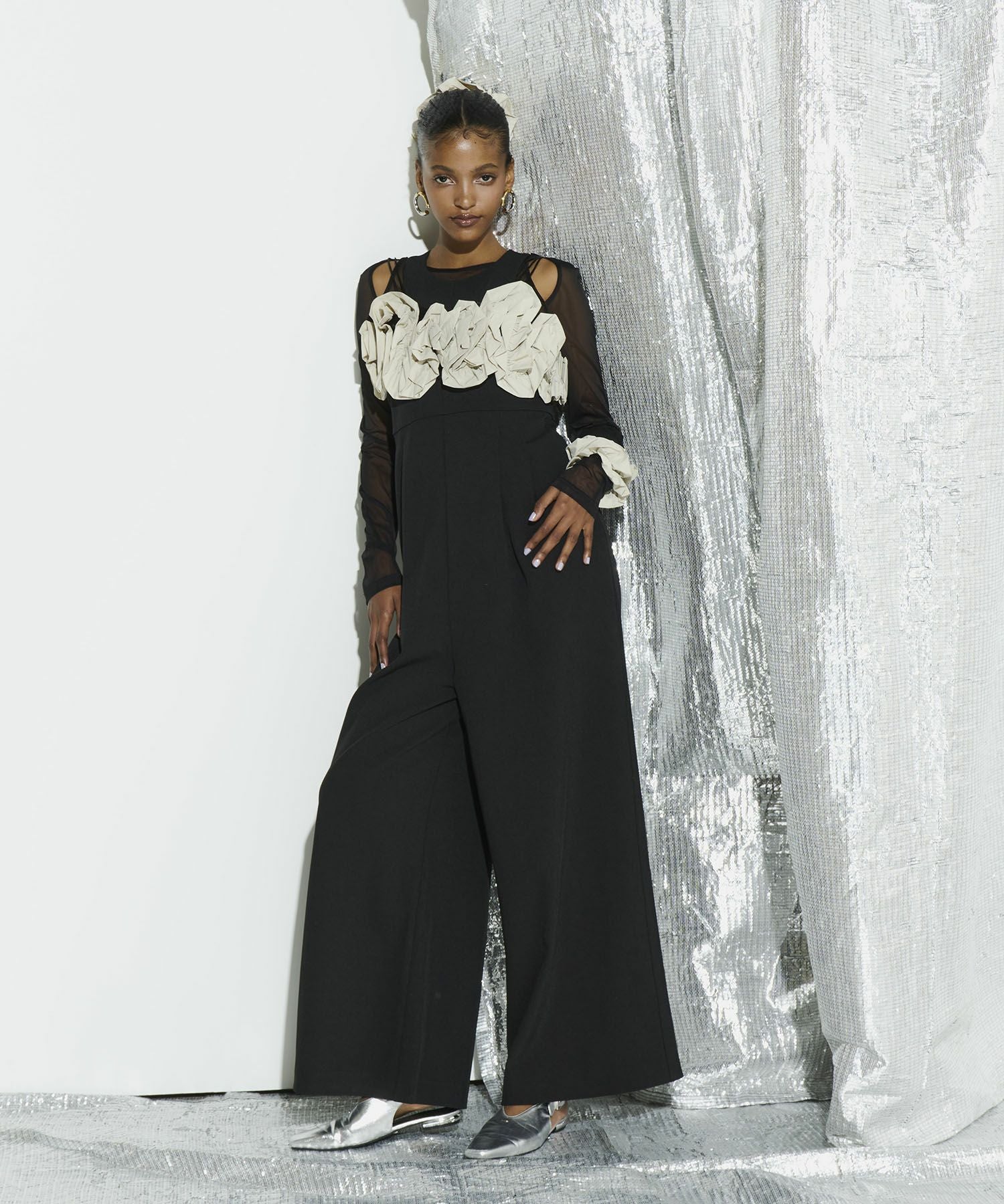 ruffled bustier pants dress | ANDRESD