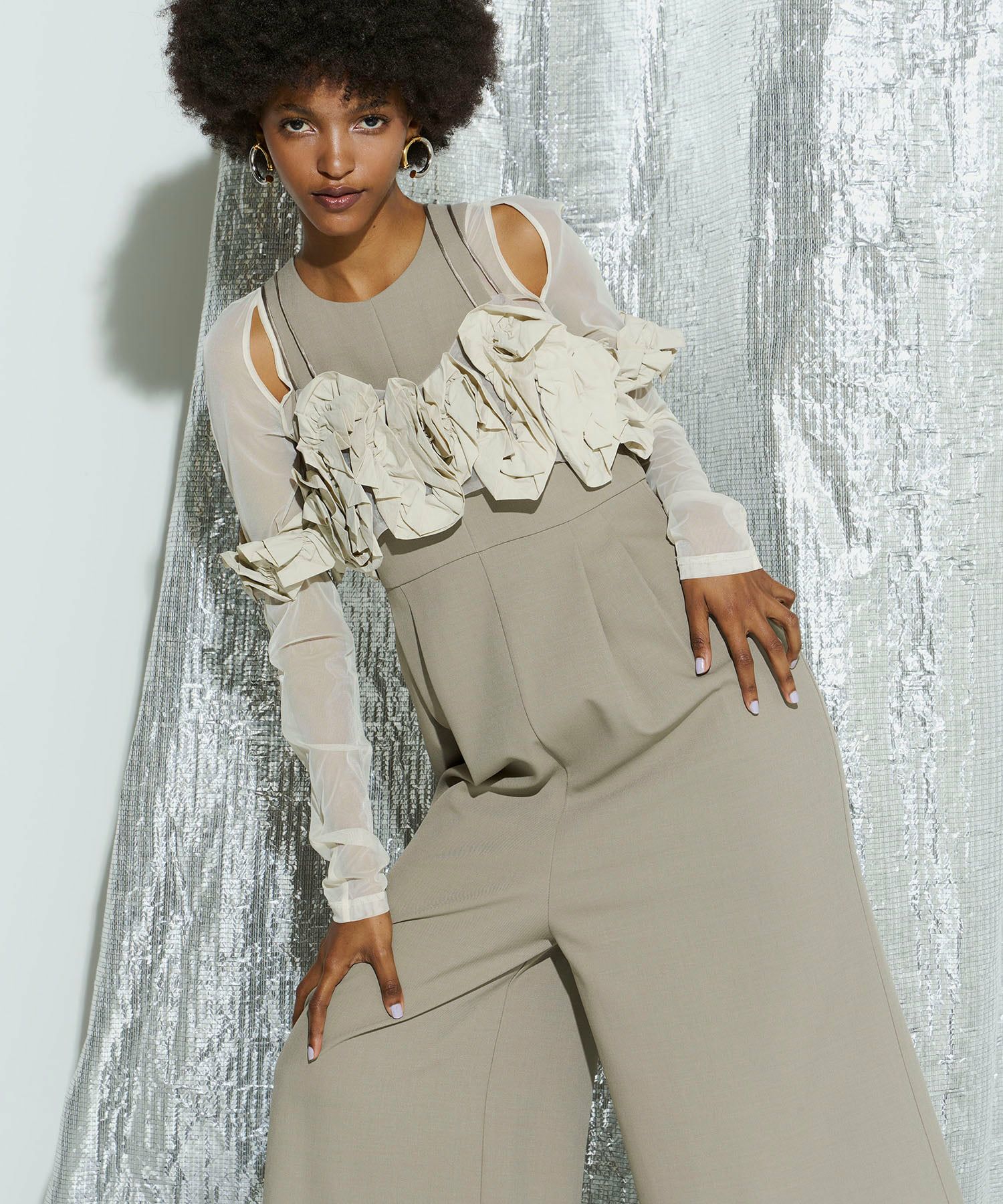 ruffled bustier pants dress | ANDRESD