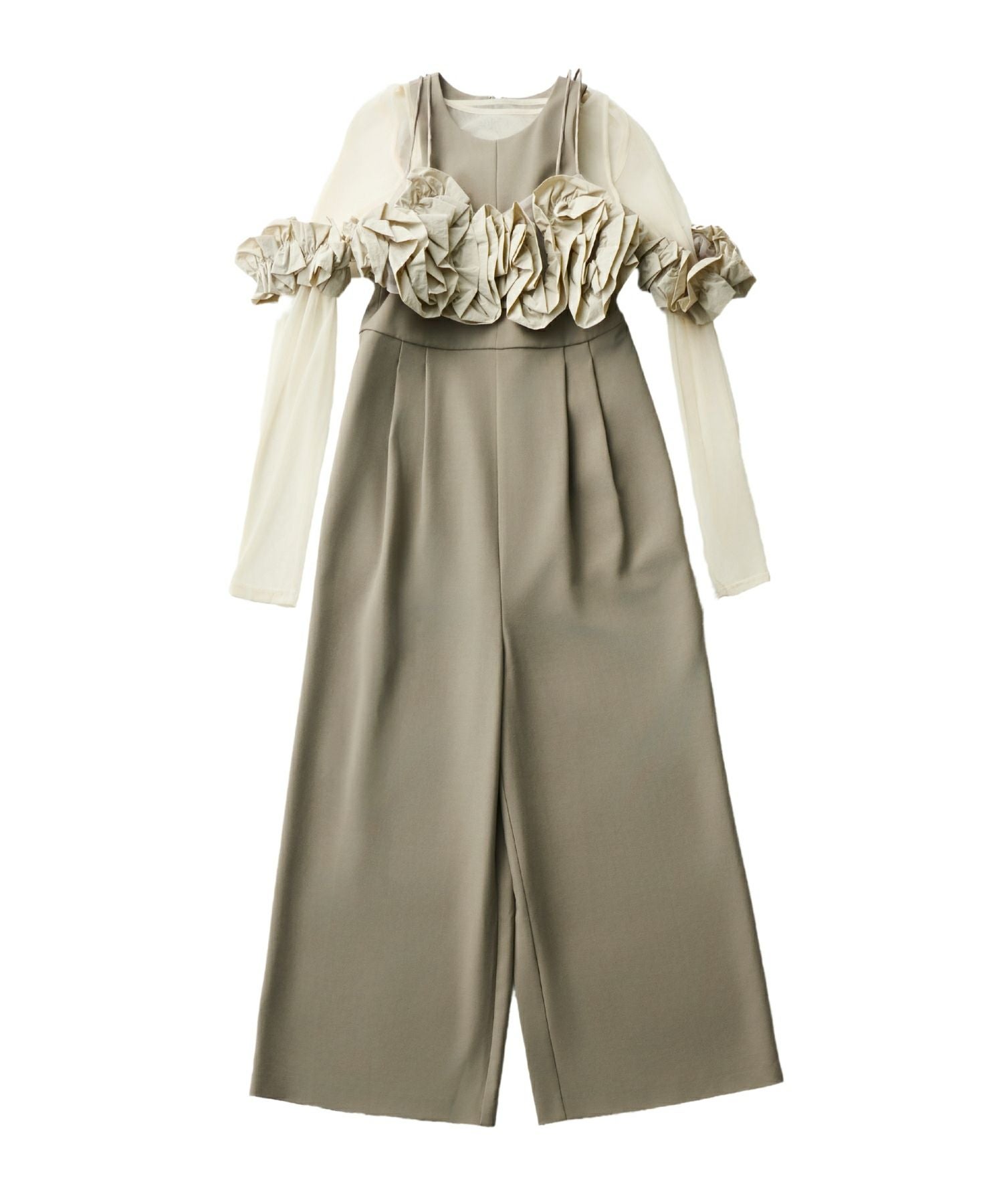 ruffled bustier pants dress | ANDRESD ruffled bustier pants dress | ANDRESD