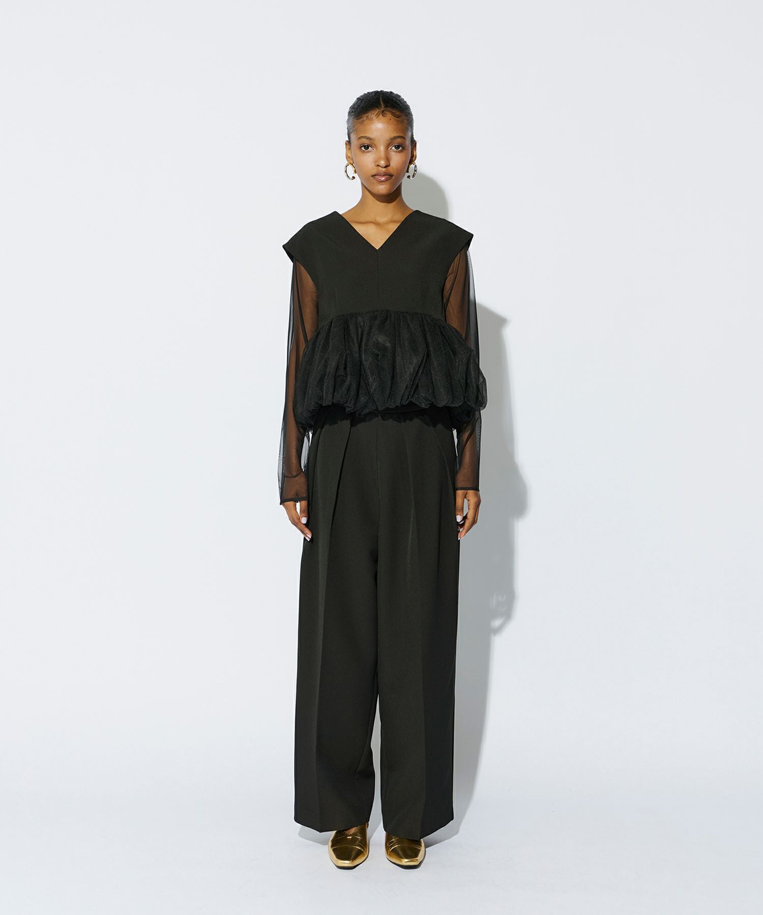 peplum tulle set up pants dress | ANDRESD