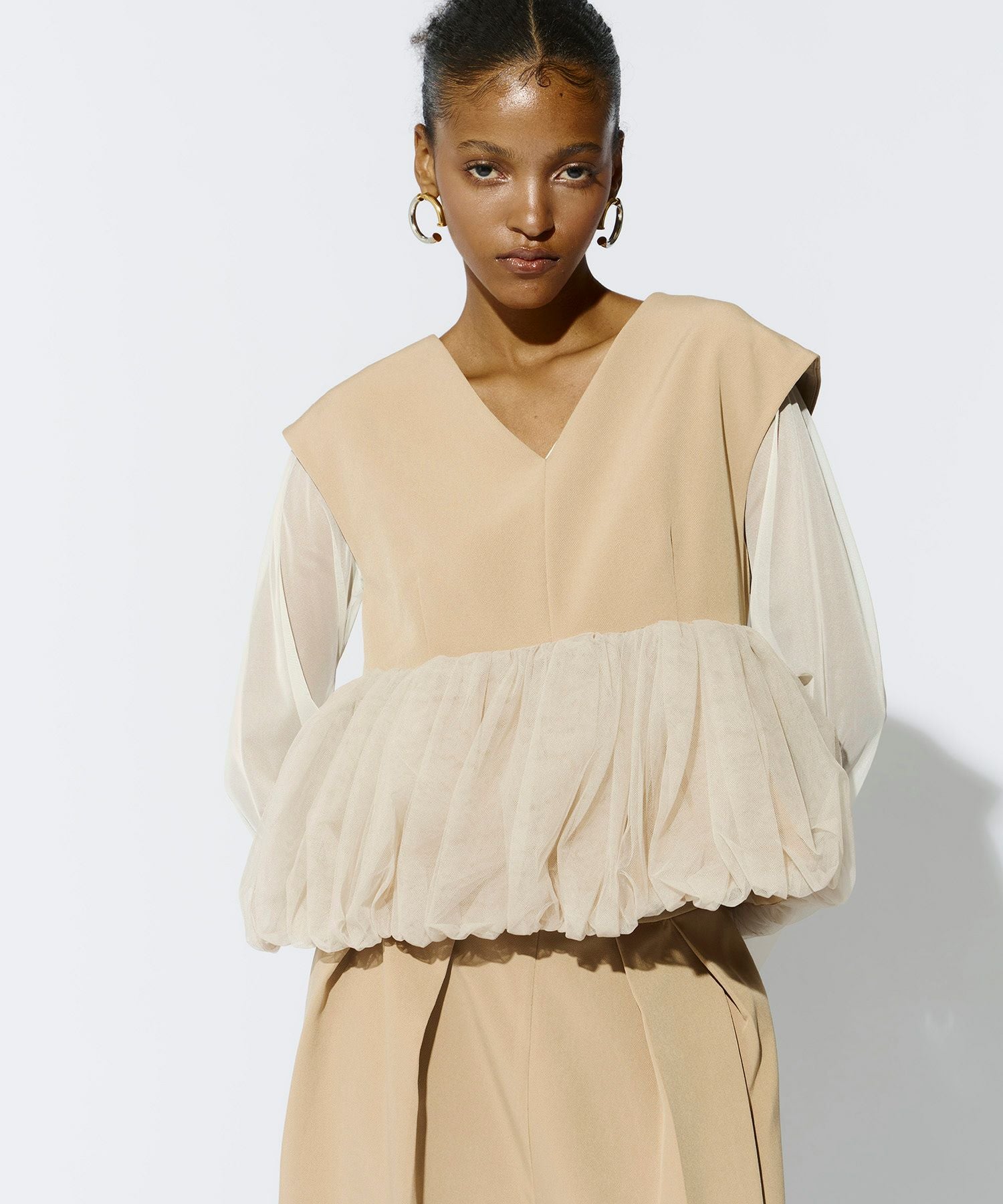 peplum tulle set up pants dress | ANDRESD