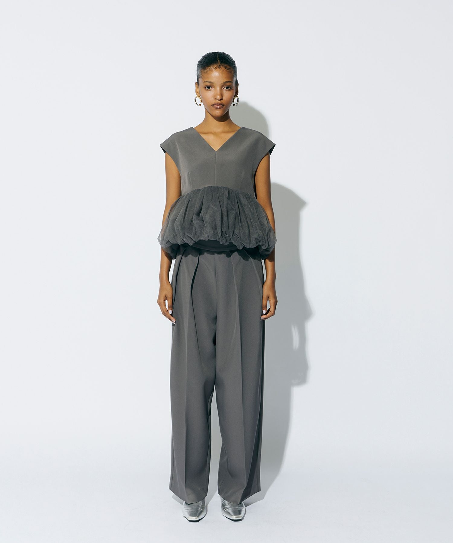 peplum tulle set up pants dress | ANDRESD